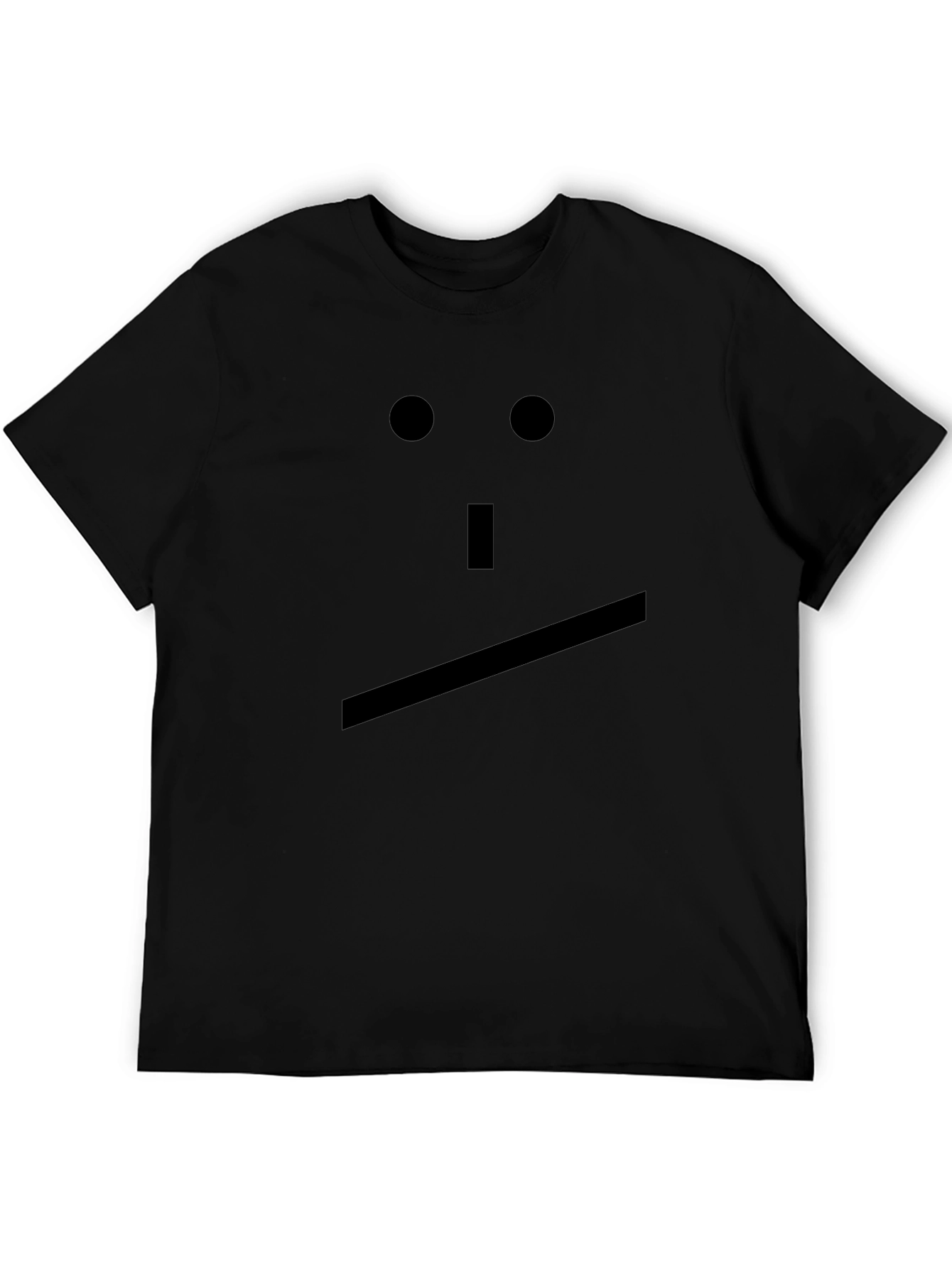 Minimalist Face Graphic Black T-Shirt