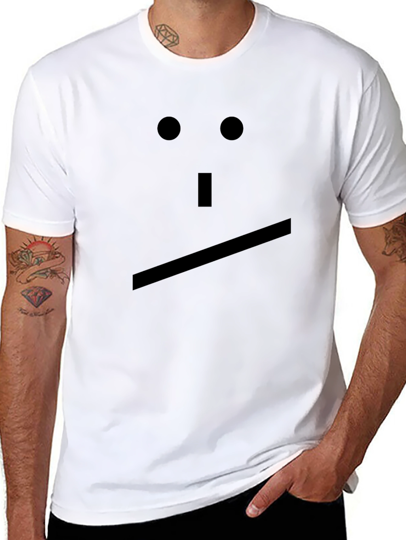 Minimalist Face Graphic Black T-Shirt