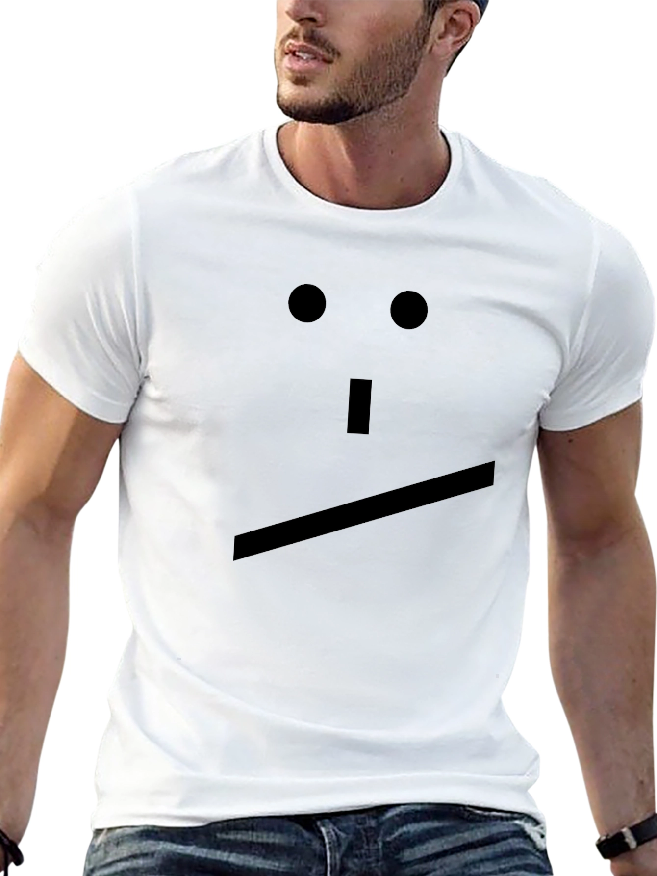 Minimalist Face Graphic Black T-Shirt