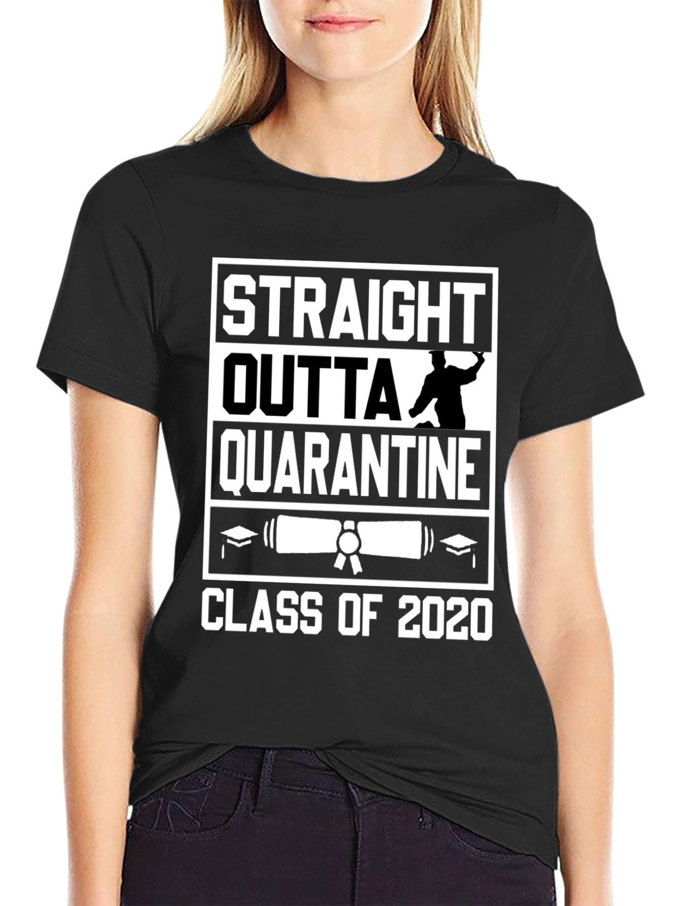 Straight Outta Quarantine 2020 Graduation T-Shirt