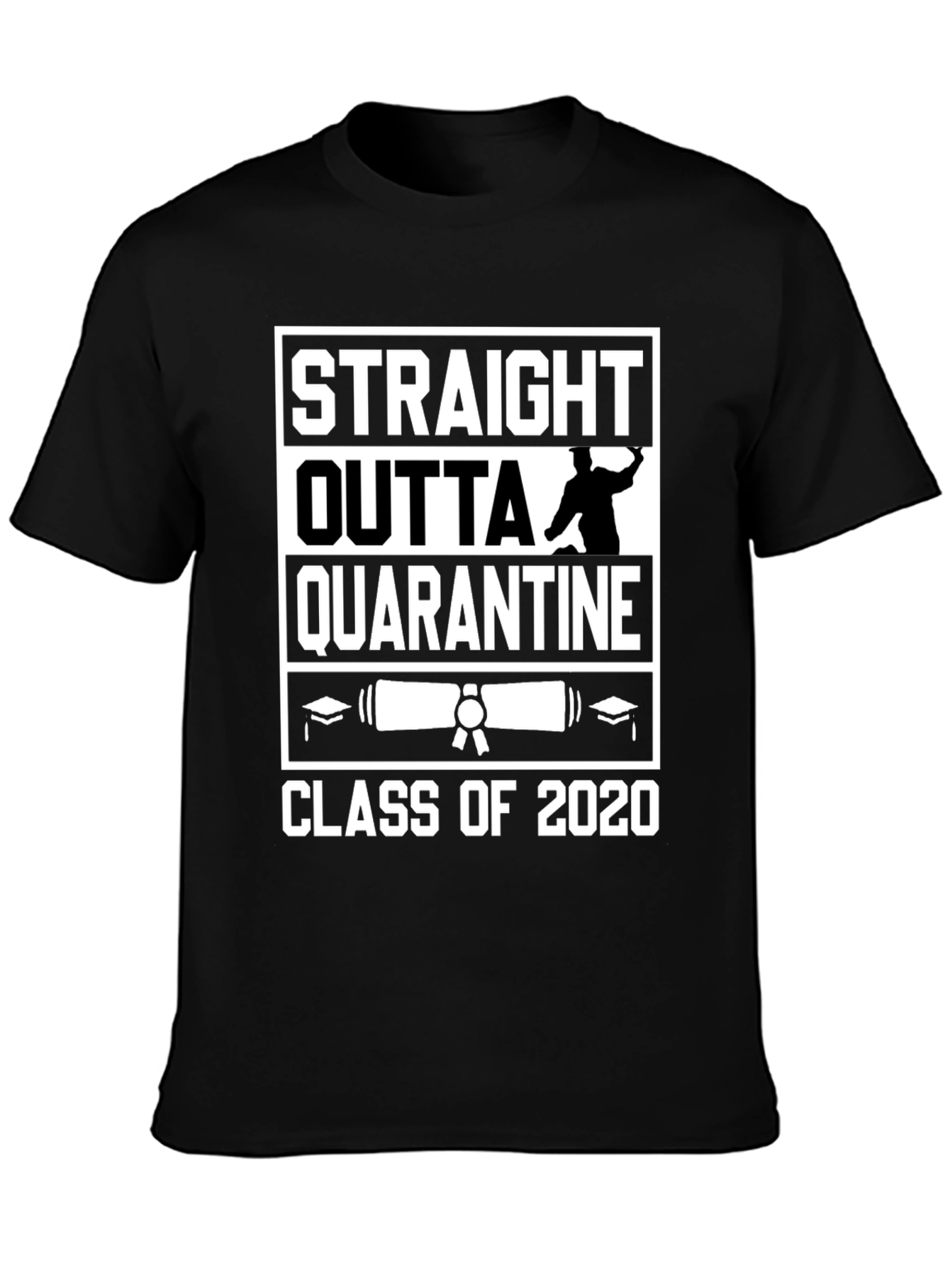 Straight Outta Quarantine 2020 Graduation T-Shirt