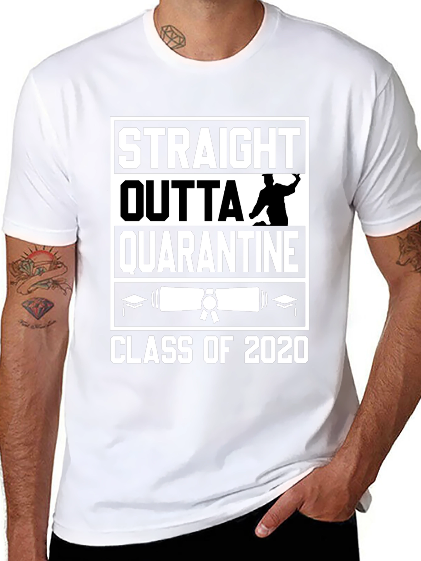 Straight Outta Quarantine 2020 Graduation T-Shirt
