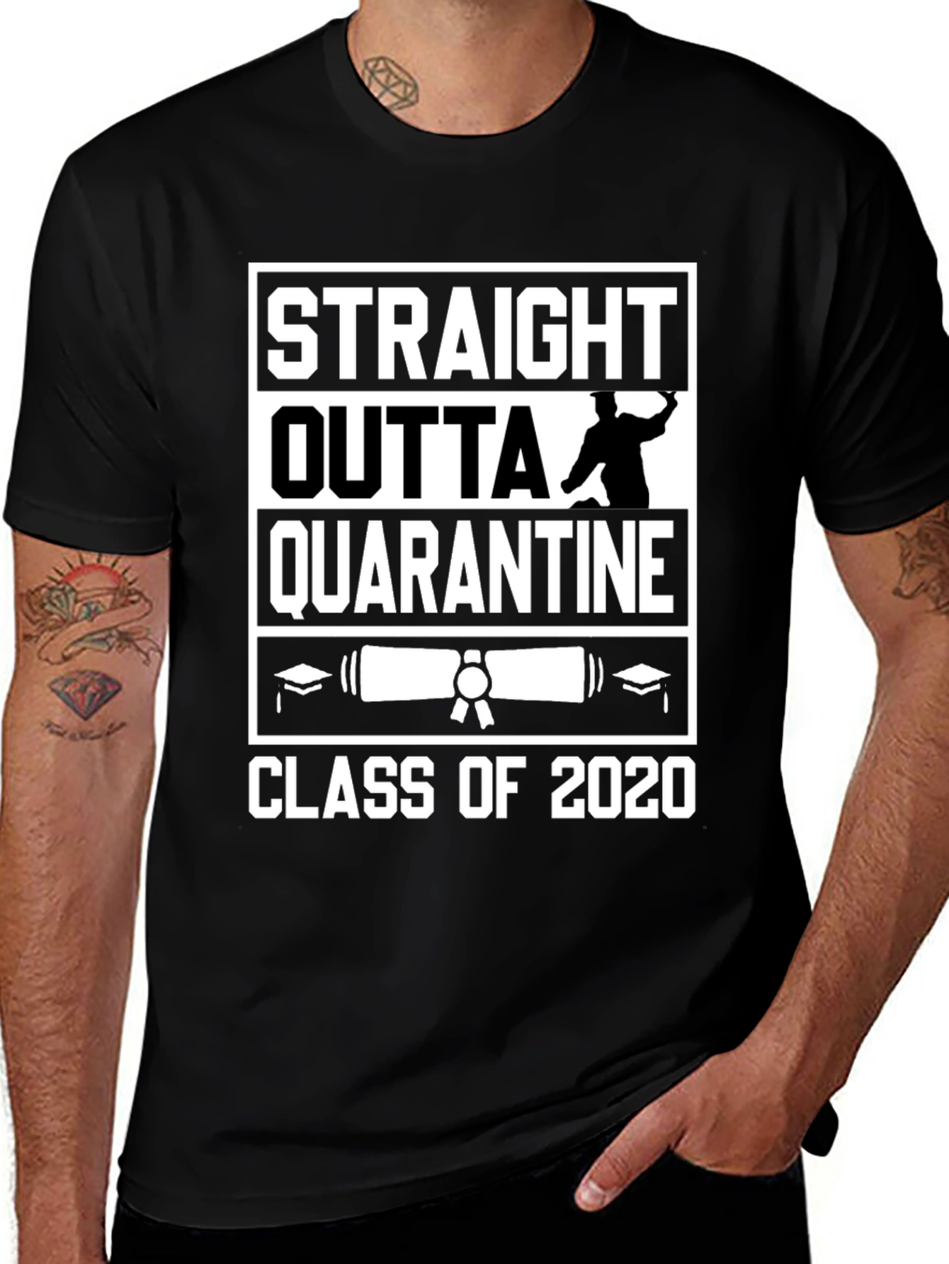 Straight Outta Quarantine 2020 Graduation T-Shirt