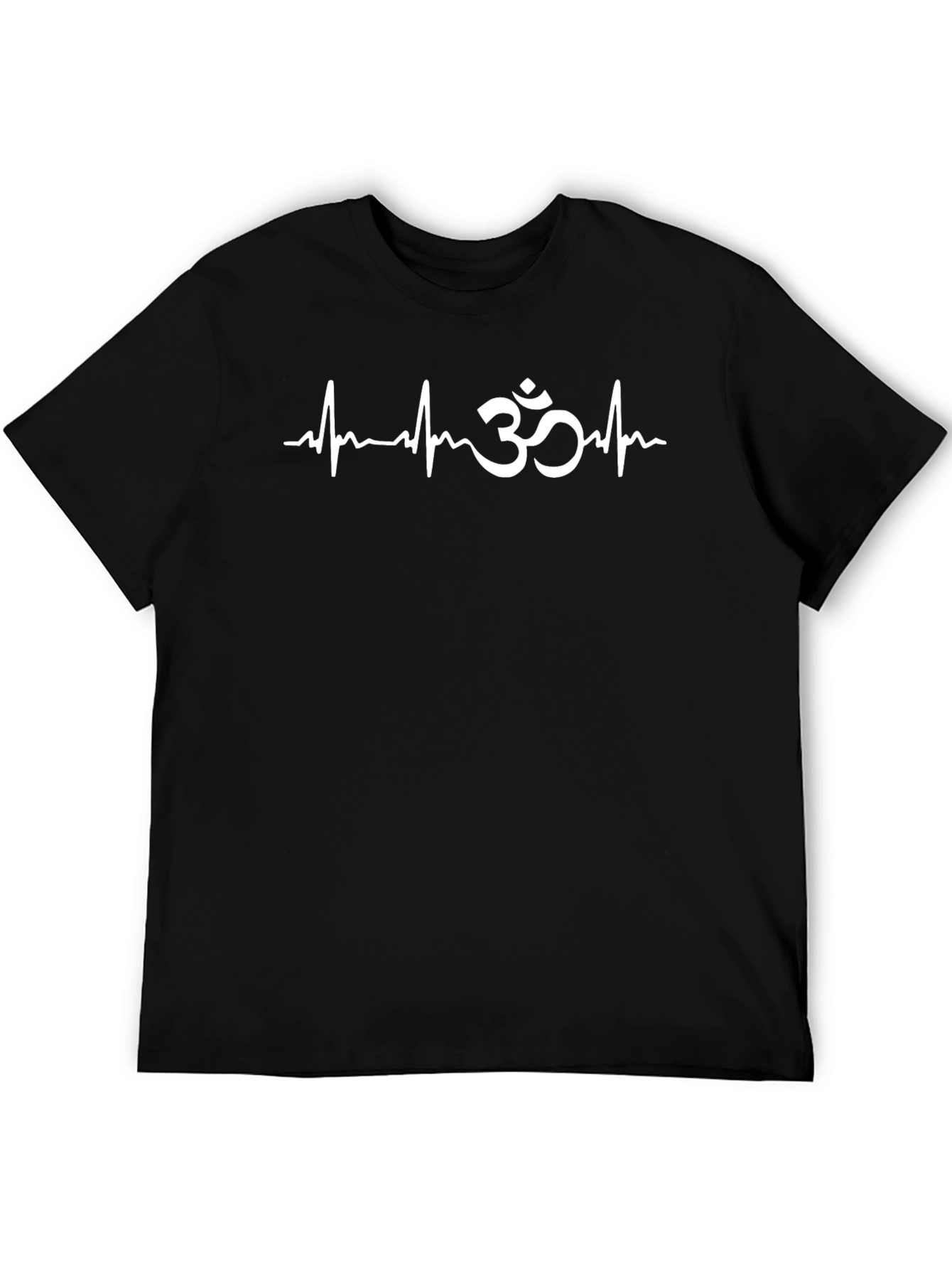 Om Heartbeat Graphic Black T-Shirt