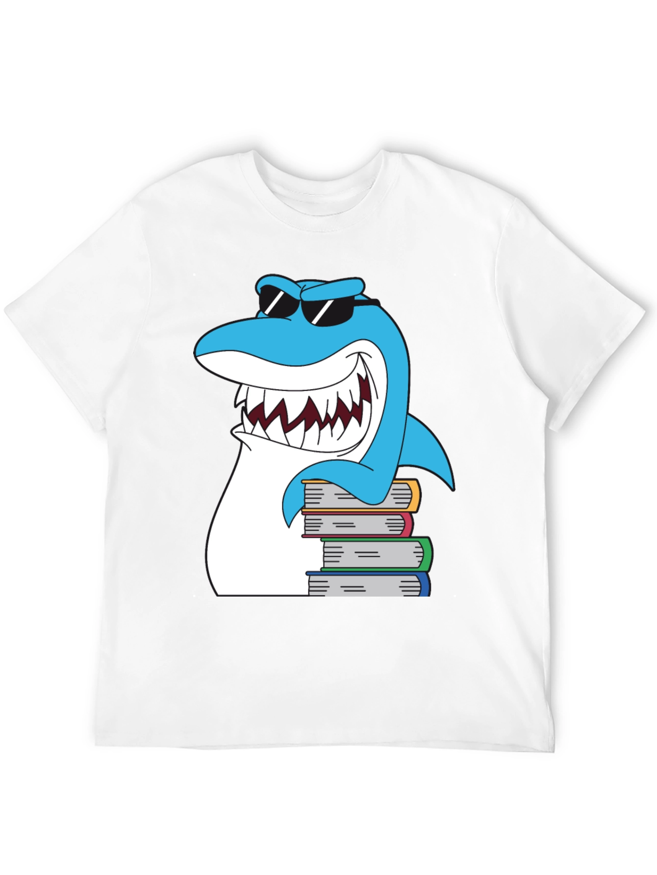 Cool Shark Reads Books Graphic T-Shirt