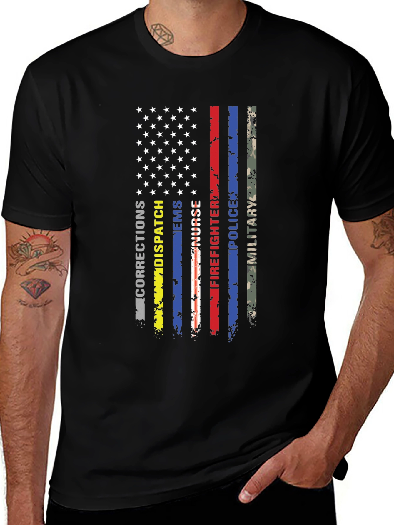 American Flag First Responder T-Shirt