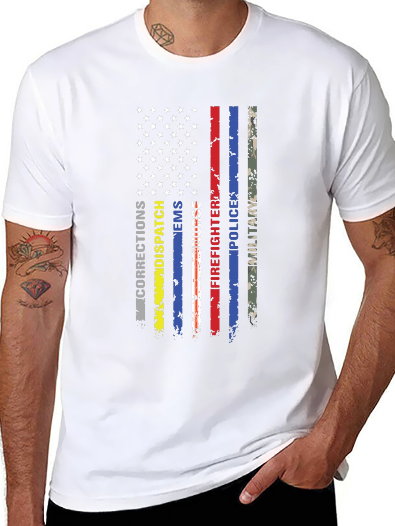 American Flag First Responder T-Shirt