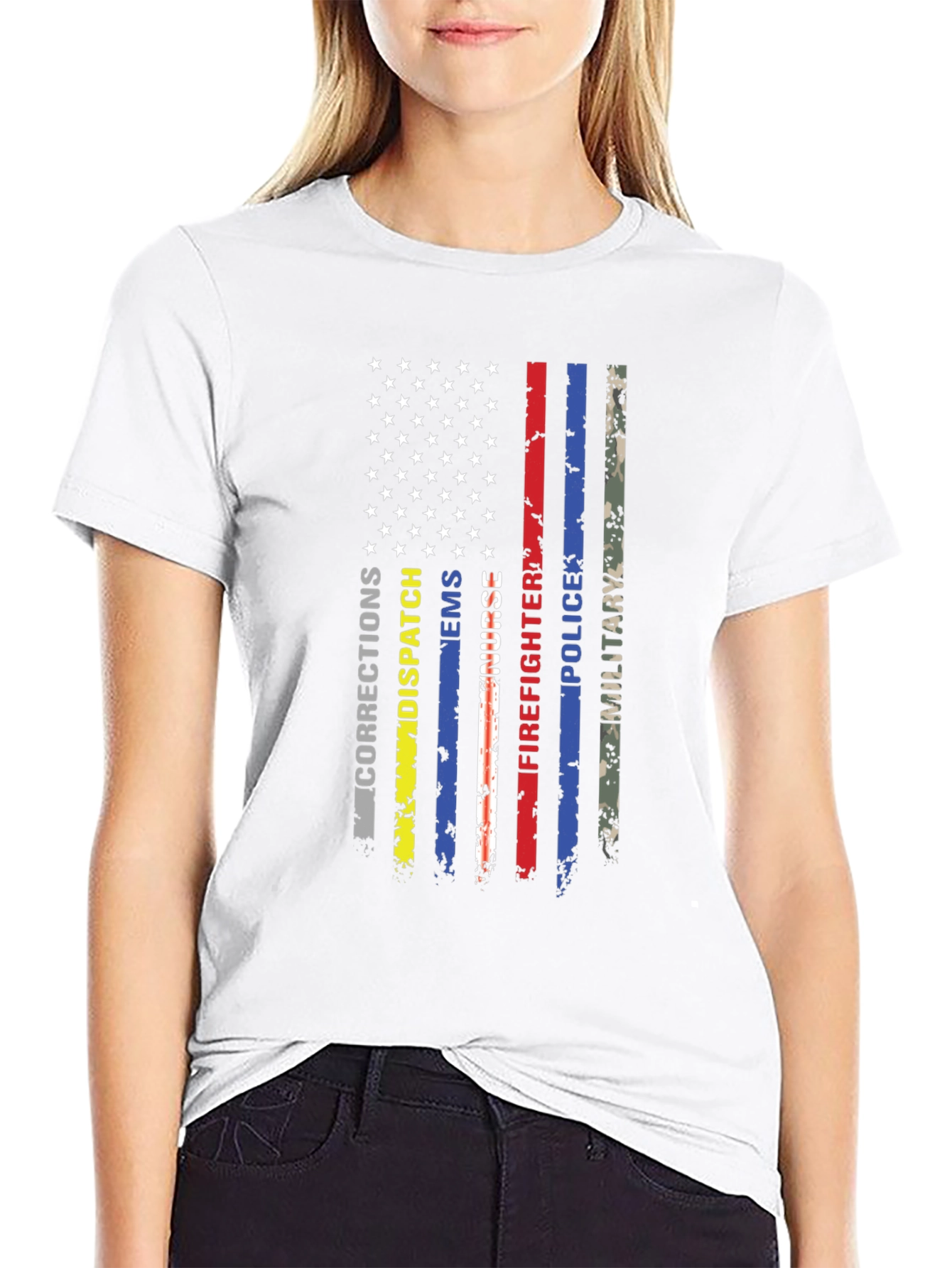 American Flag First Responder T-Shirt