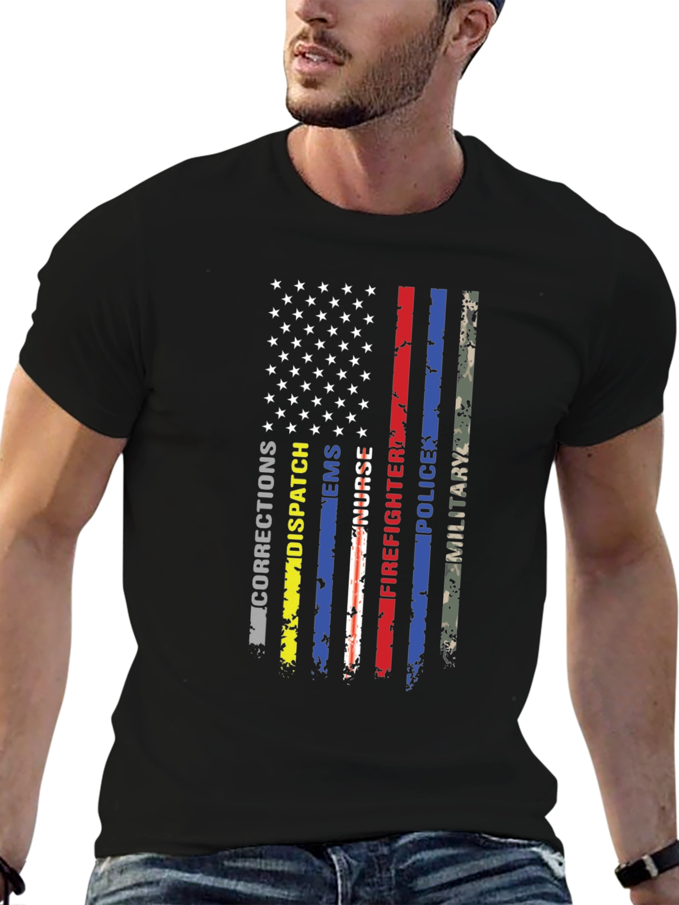 American Flag First Responder T-Shirt