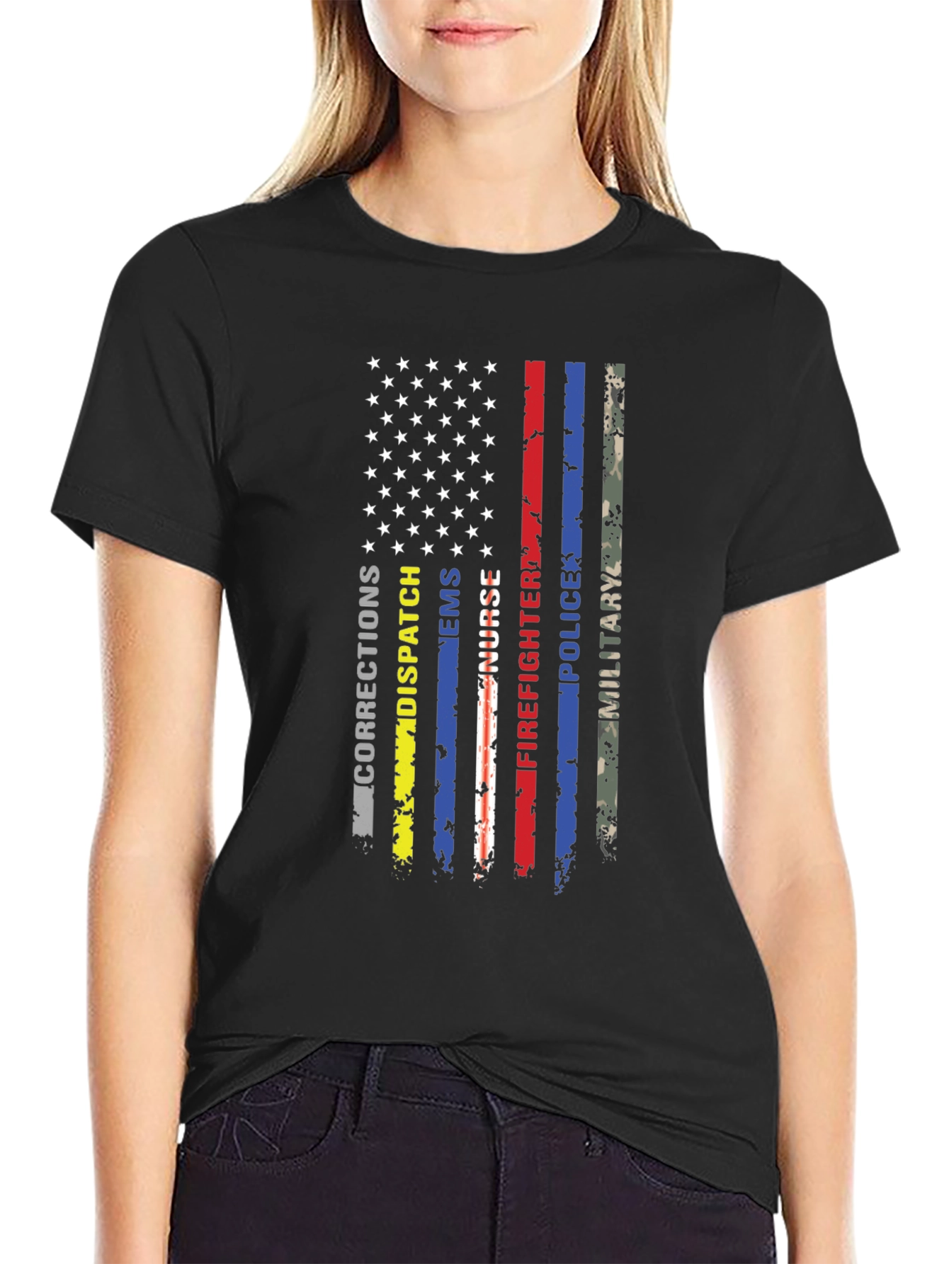 American Flag First Responder T-Shirt