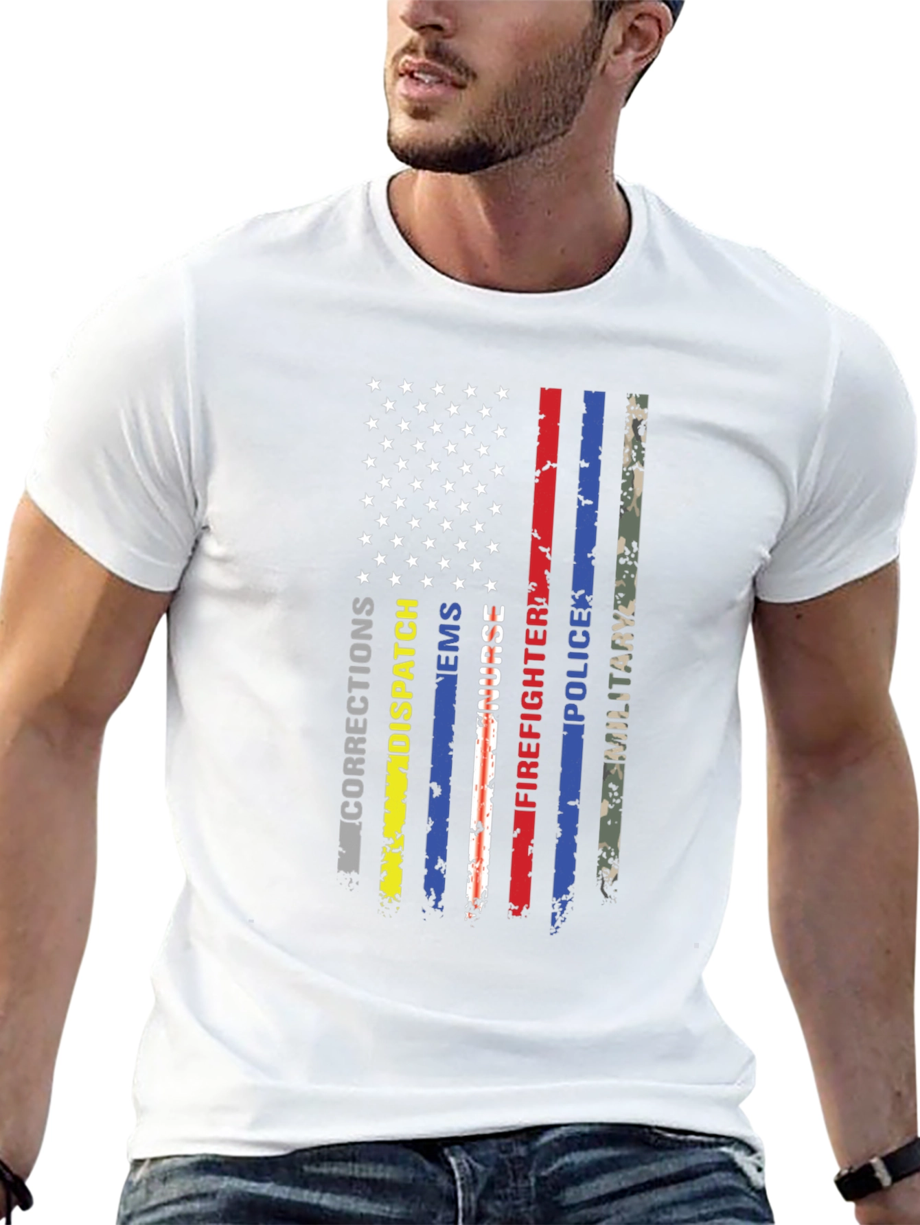 American Flag First Responder T-Shirt