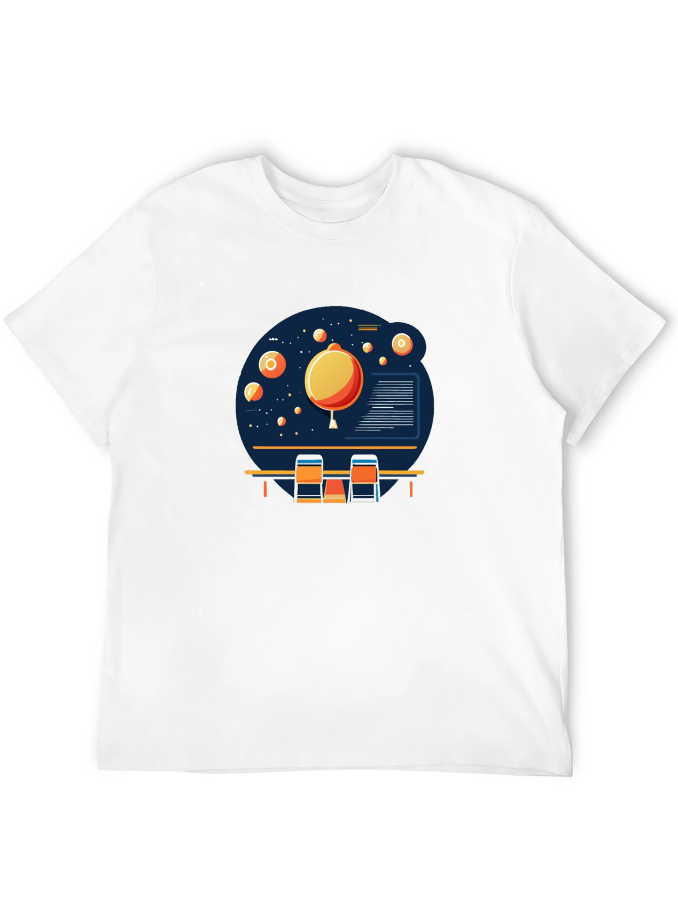 Space Scene Graphic Print Black T-Shirt