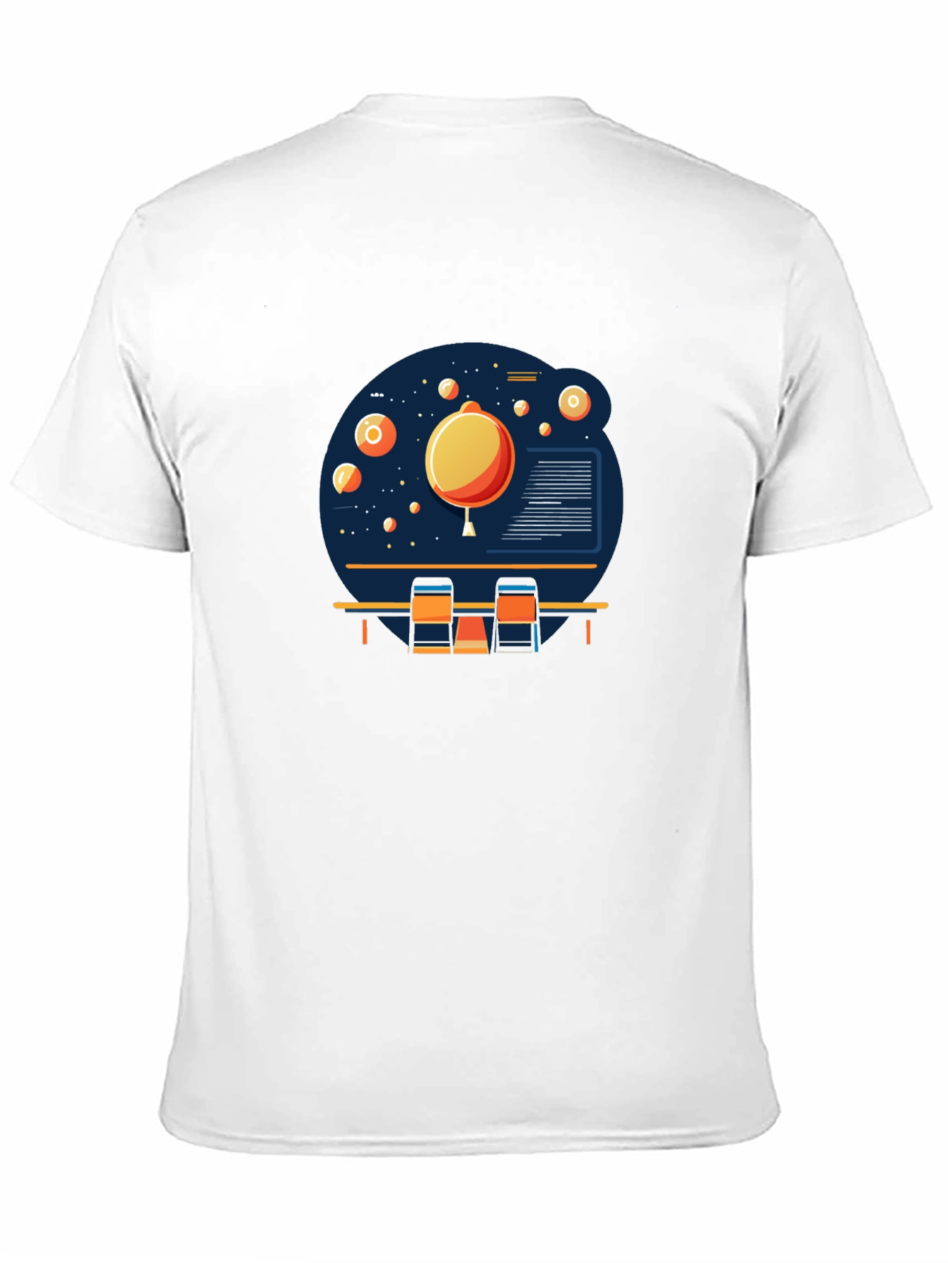 Space Scene Graphic Print Black T-Shirt