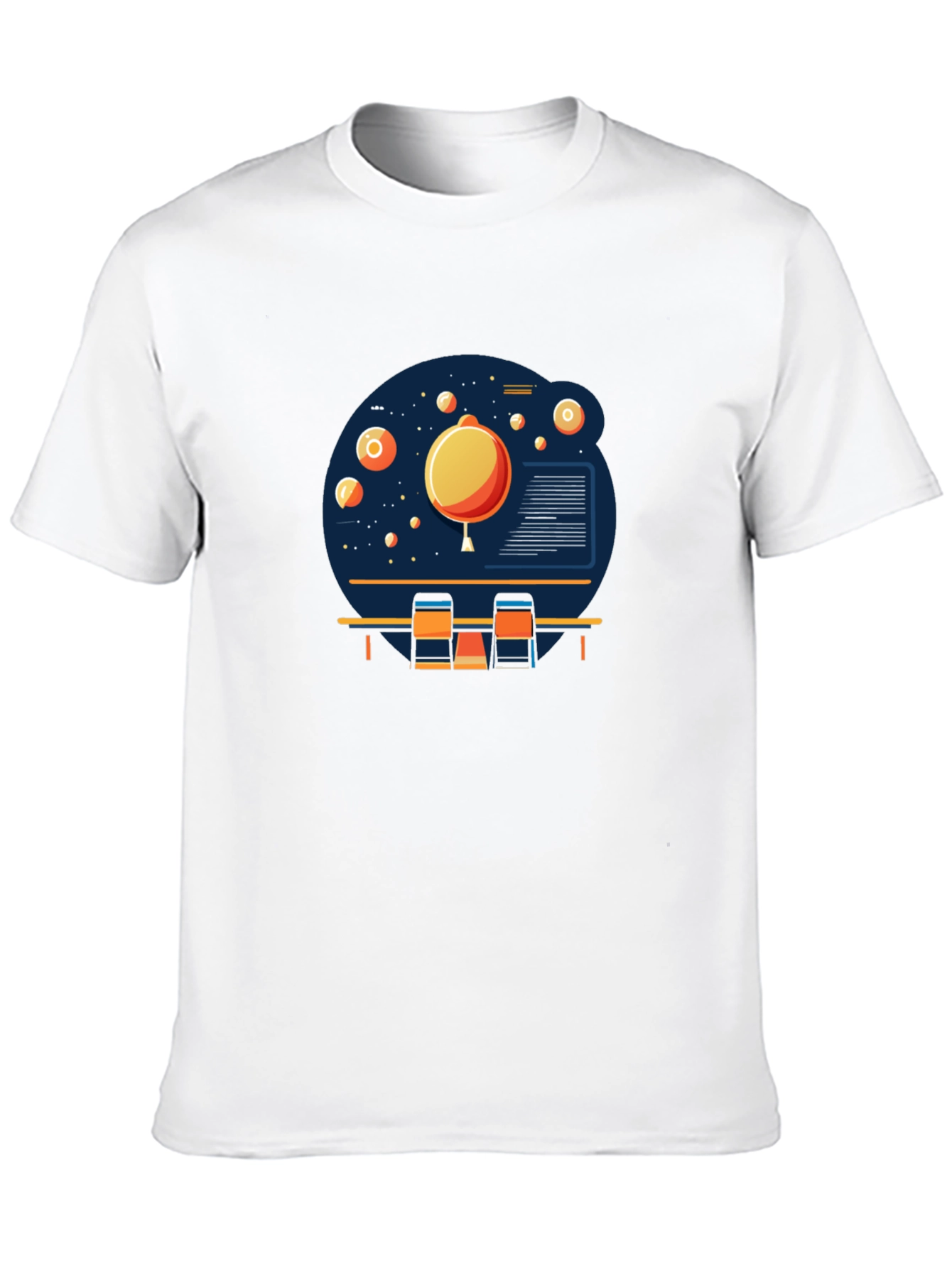 Space Scene Graphic Print Black T-Shirt