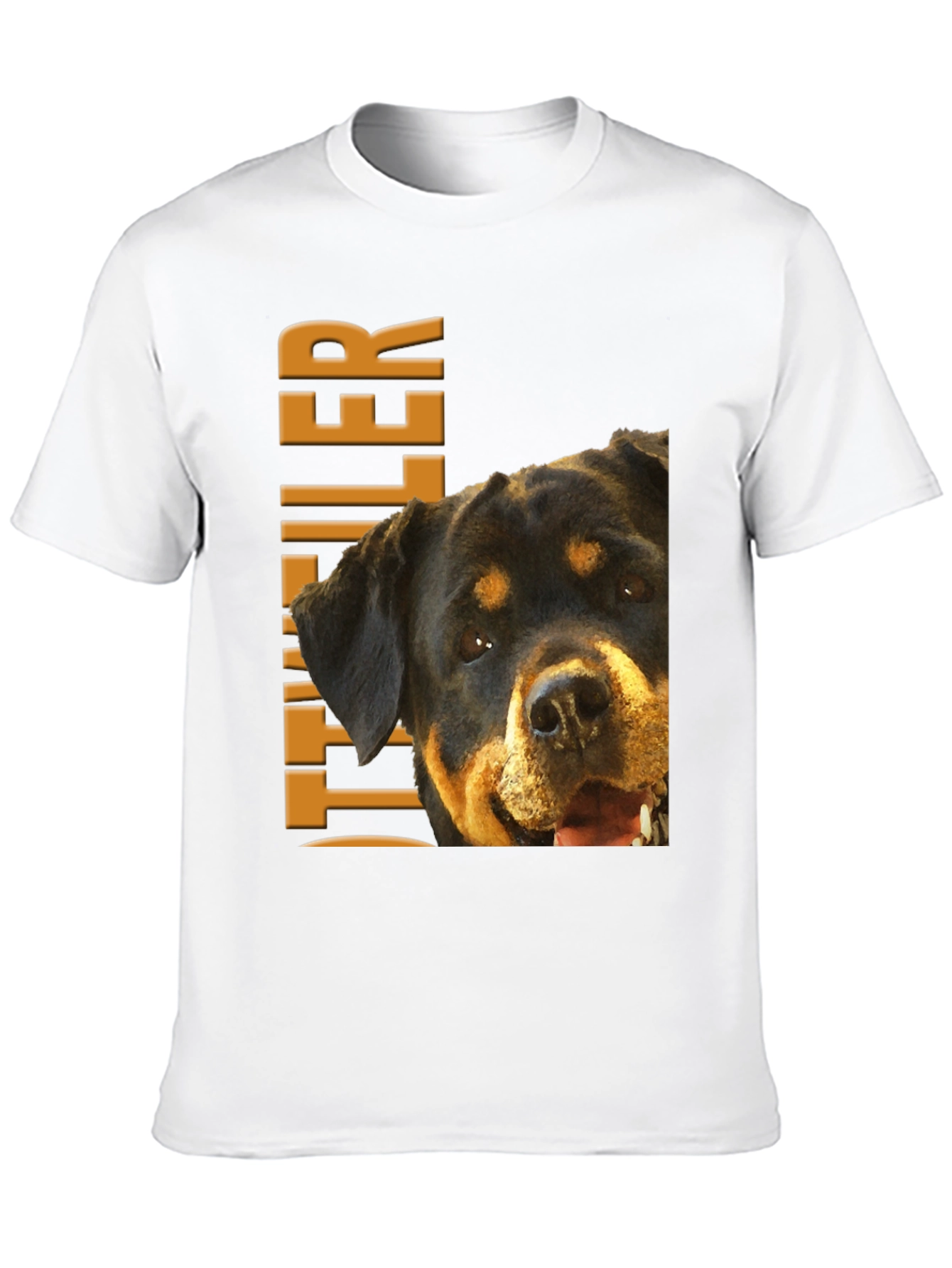 Rottweiler Dog Graphic Tee - Black Cotton T-Shirt