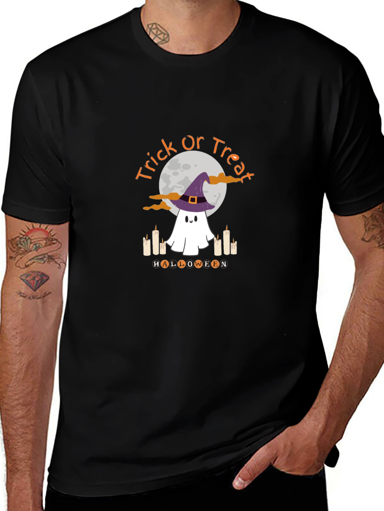 Halloween Ghost T-Shirt - Trick or Treat Design