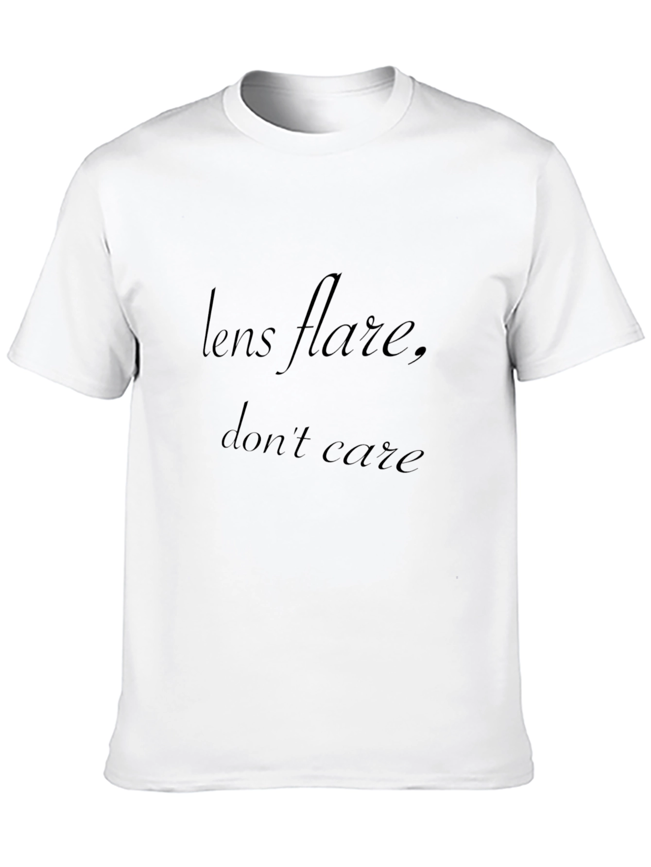 Lens Flare Dont Care - Graphic Black T-Shirt