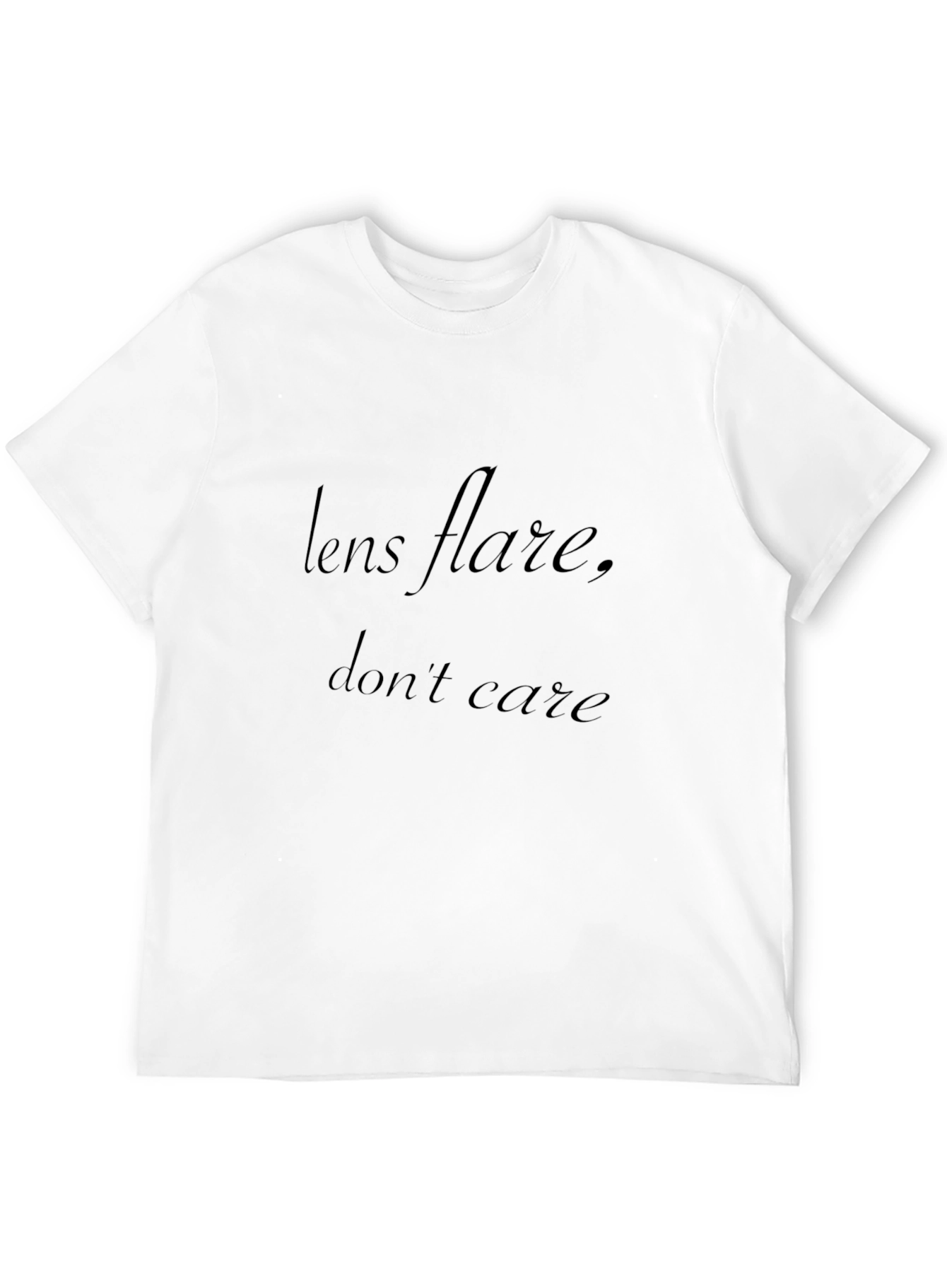 Lens Flare Dont Care - Graphic Black T-Shirt