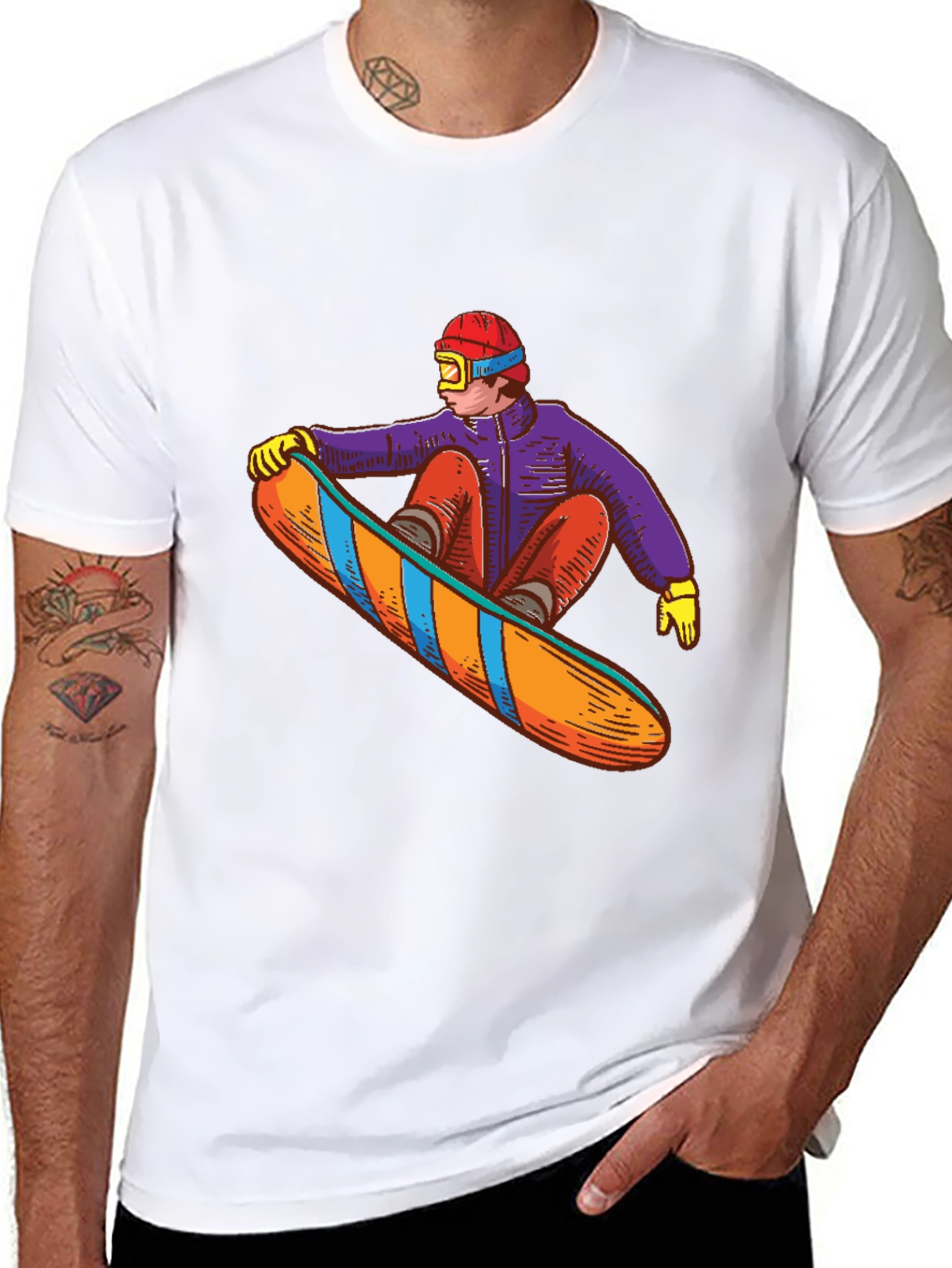 Snowboarder Graphic Tee - Stylish Black T-Shirt
