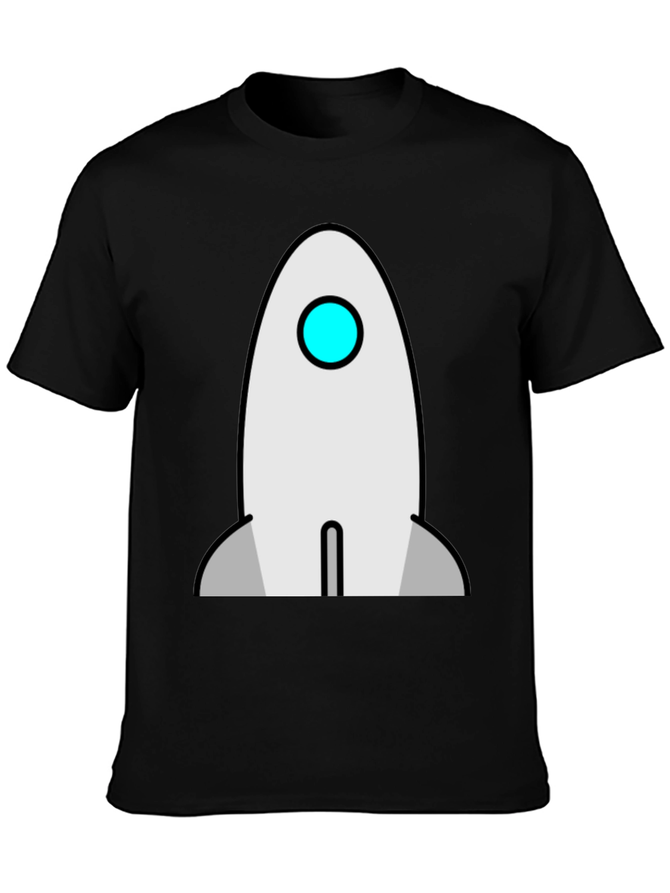 Rocket Graphic T-Shirt - Black Cotton Crew Neck Tee