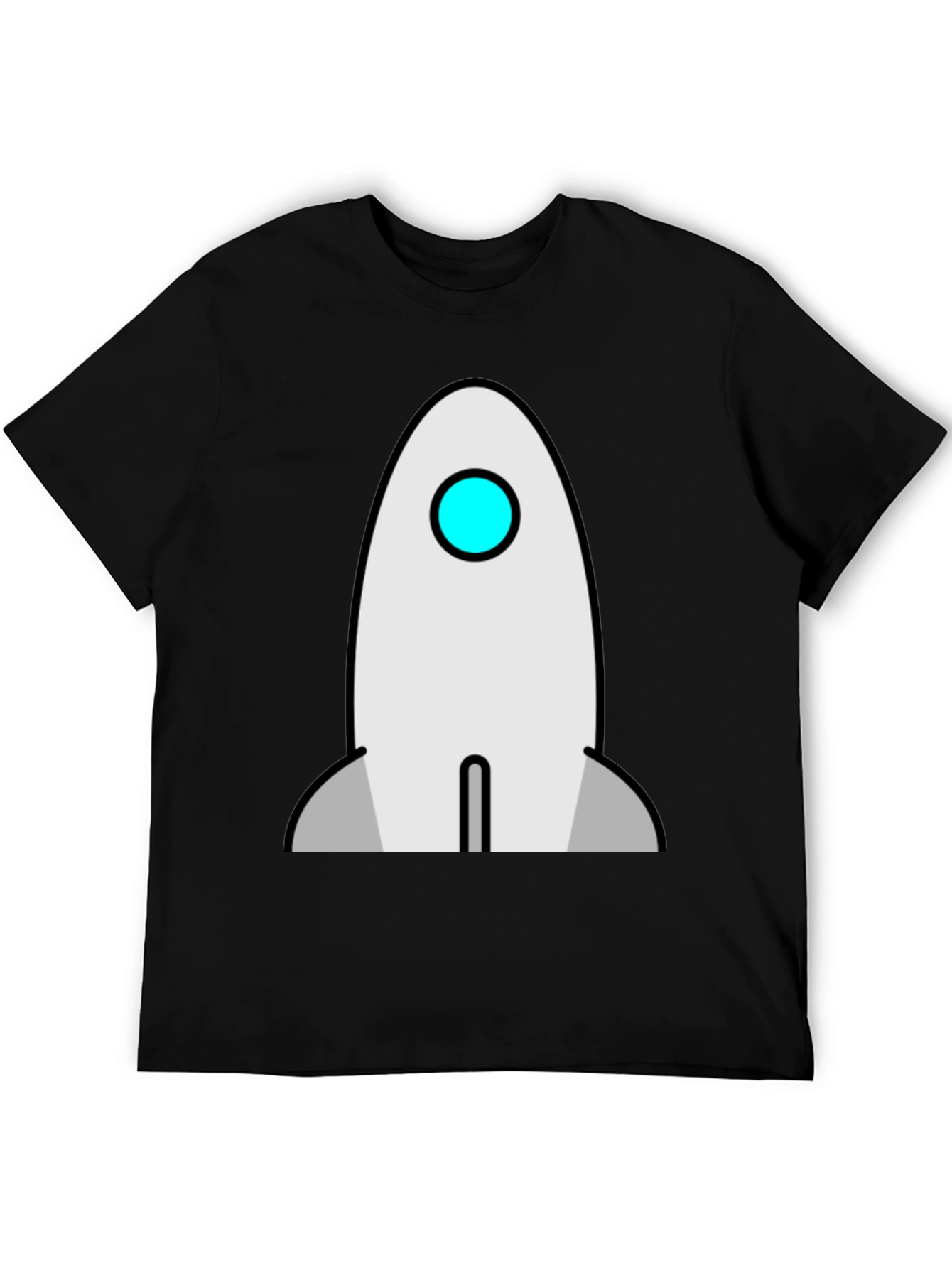 Rocket Graphic T-Shirt - Black Cotton Crew Neck Tee
