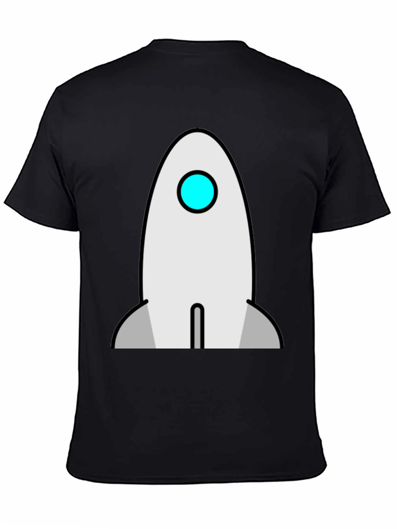 Rocket Graphic T-Shirt - Black Cotton Crew Neck Tee