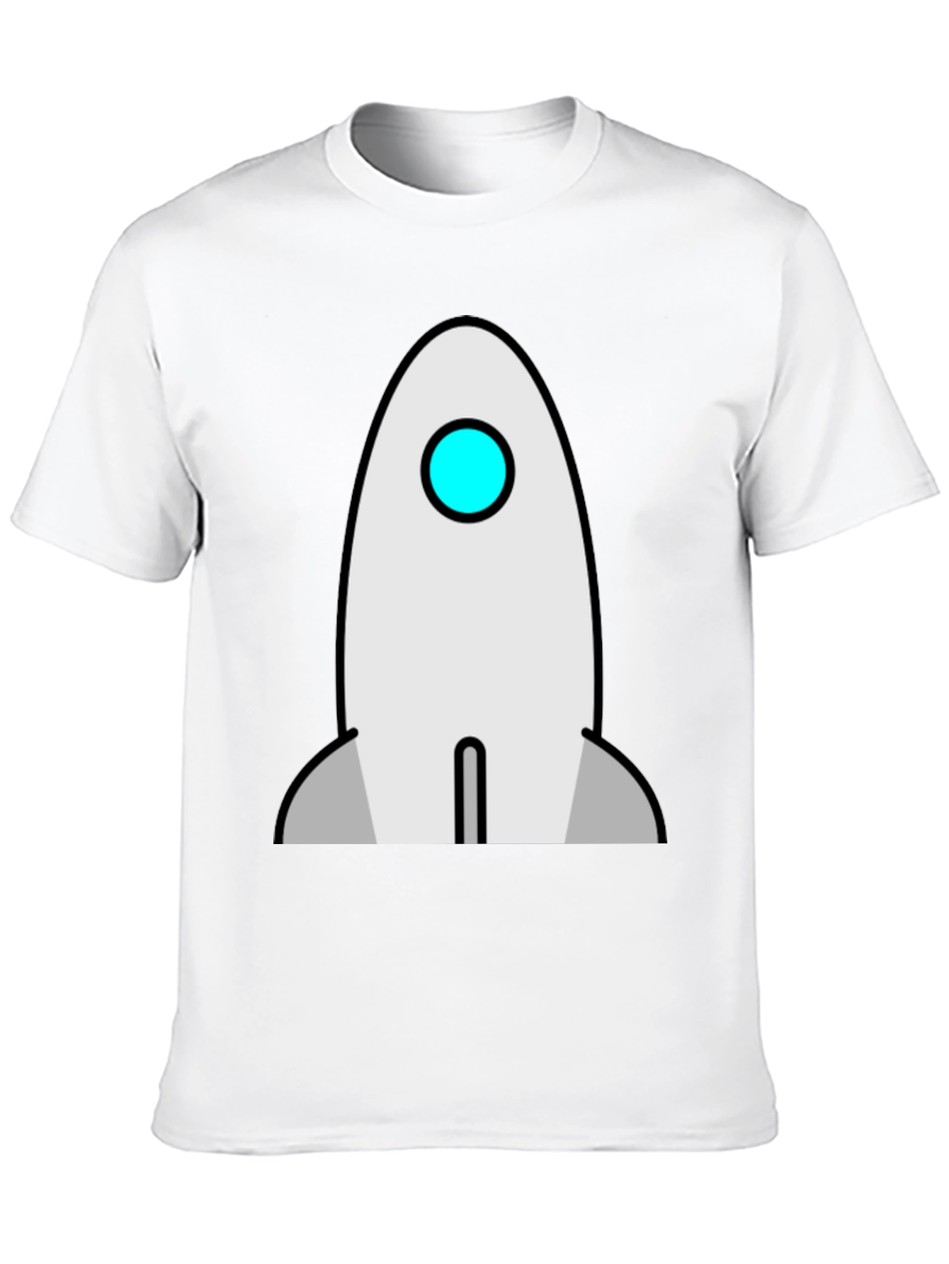Rocket Graphic T-Shirt - Black Cotton Crew Neck Tee