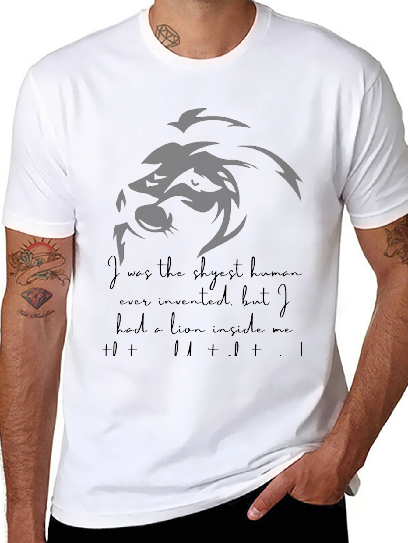 Lion Inside Graphic T-Shirt - Mens Crew Neck