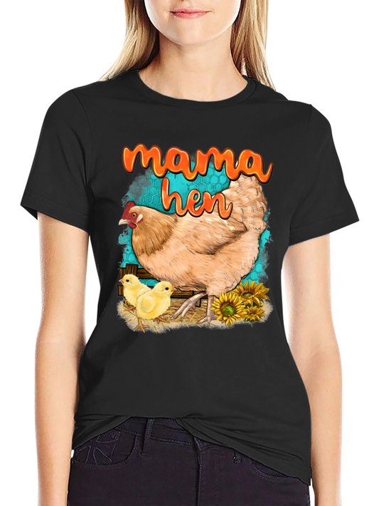 Mama Hen T-Shirt: Chicken & Chicks Graphic Tee