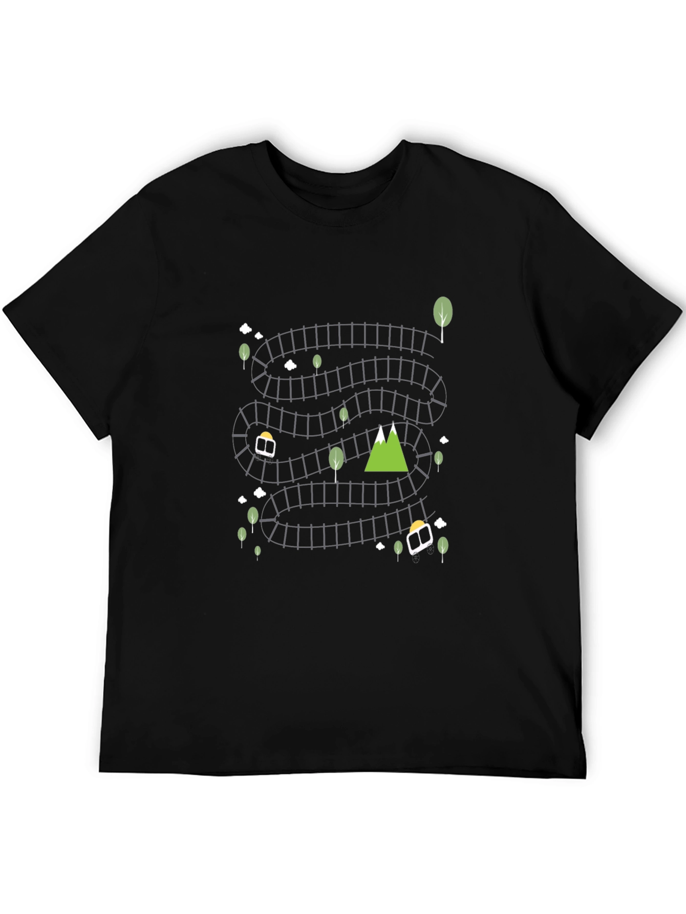 Novelty Railroad Graphic Tee - Quirky & Comfortable