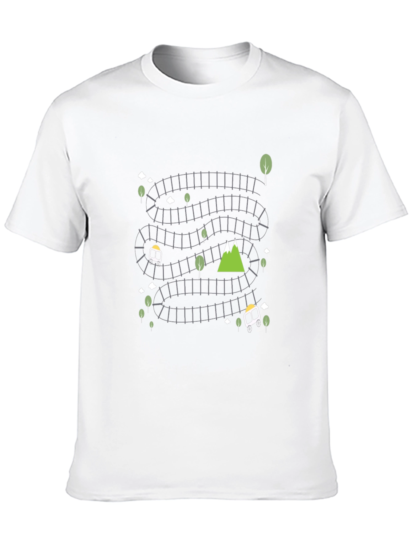 Novelty Railroad Graphic Tee - Quirky & Comfortable