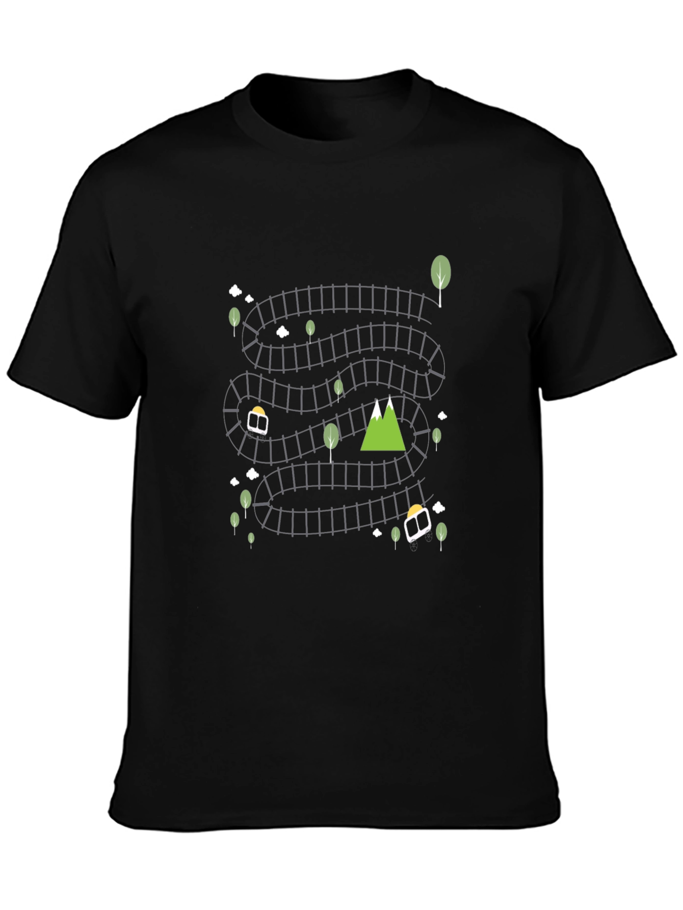 Novelty Railroad Graphic Tee - Quirky & Comfortable