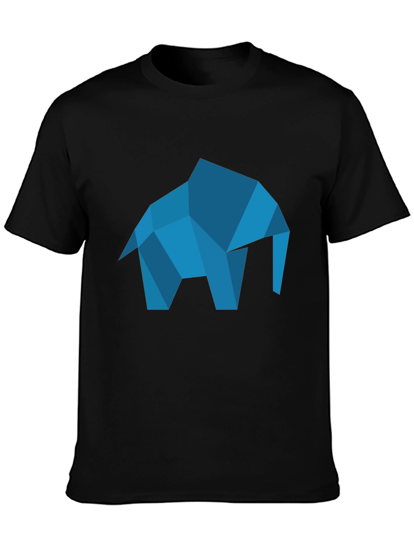 Geometric Elephant Graphic Tee - Modern Black T-Shirt
