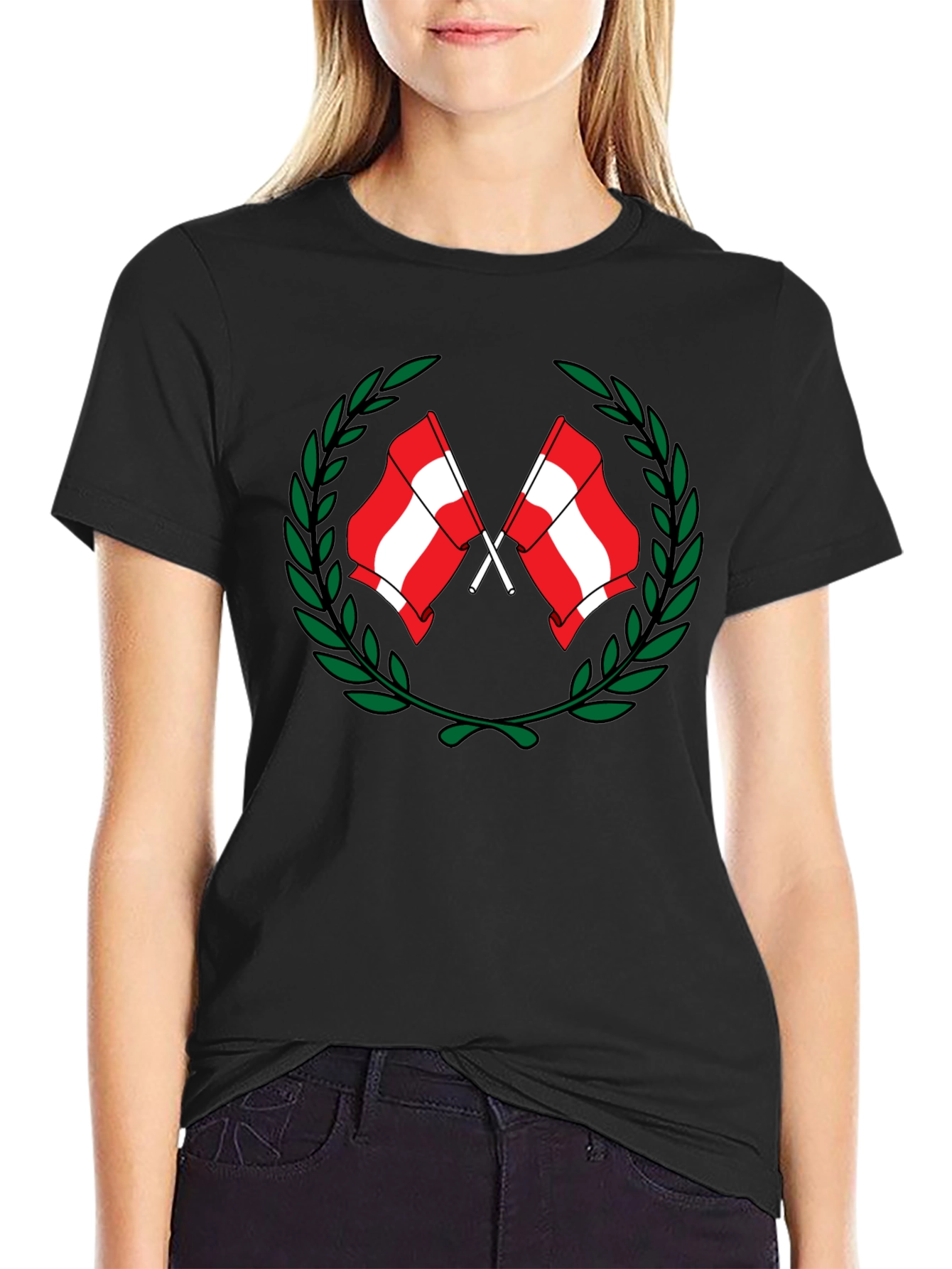 Austria Flag Laurel Wreath Graphic Tee