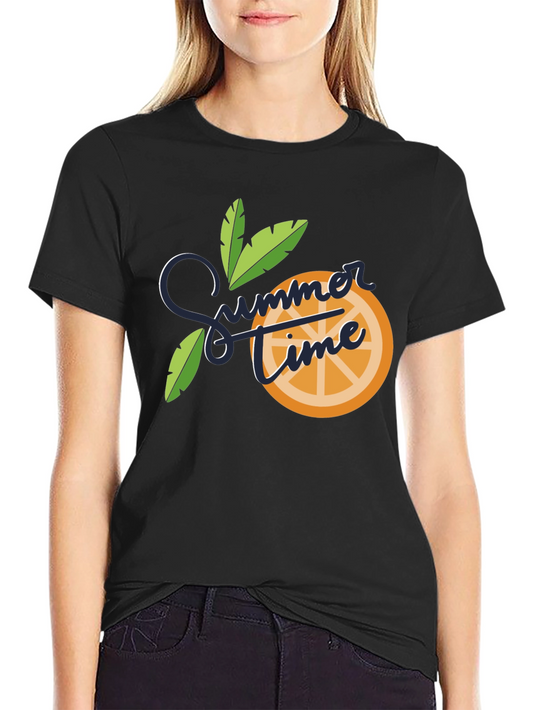 Summer Time Graphic Tee - Black Cotton Blend