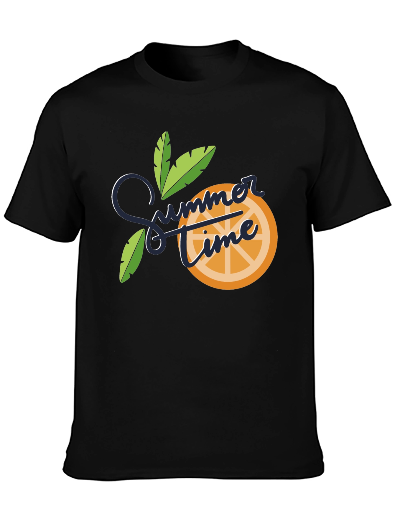 Summer Time Graphic Tee - Black Cotton Blend