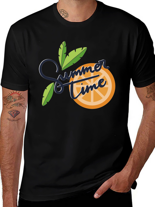 Summer Time Graphic Tee - Black Cotton Blend