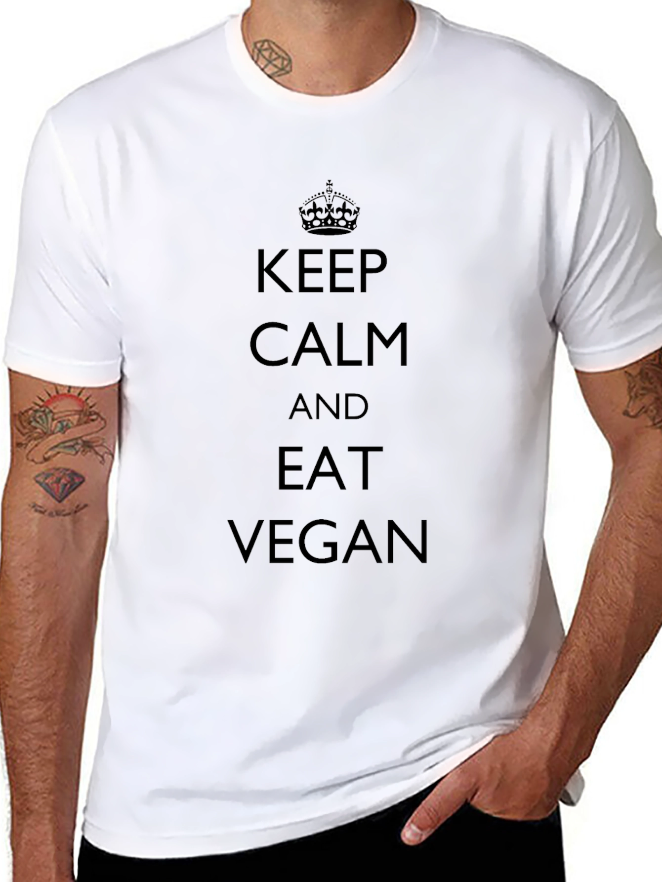 Keep Calm and Eat Vegan Black T-Shirt