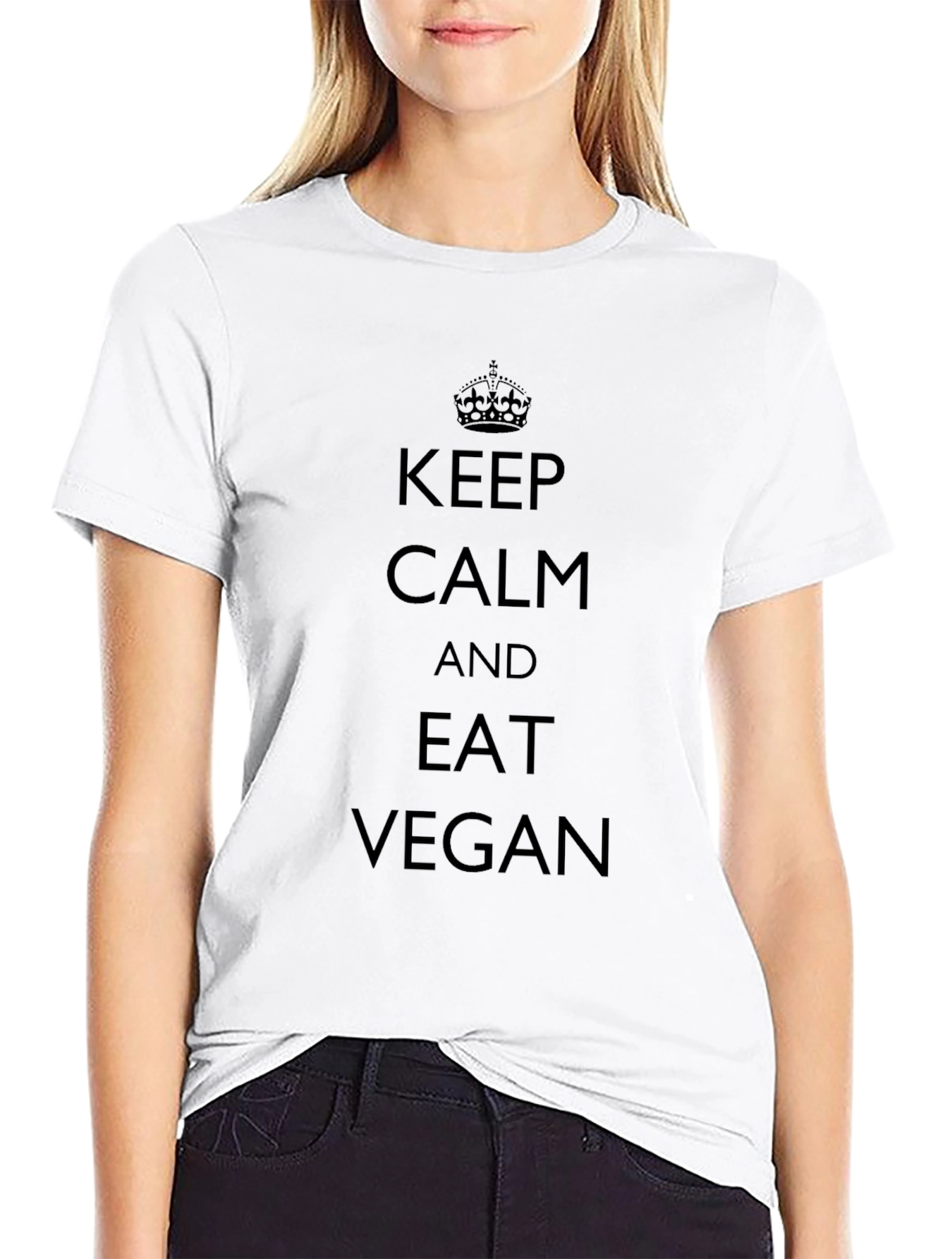 Keep Calm and Eat Vegan Black T-Shirt