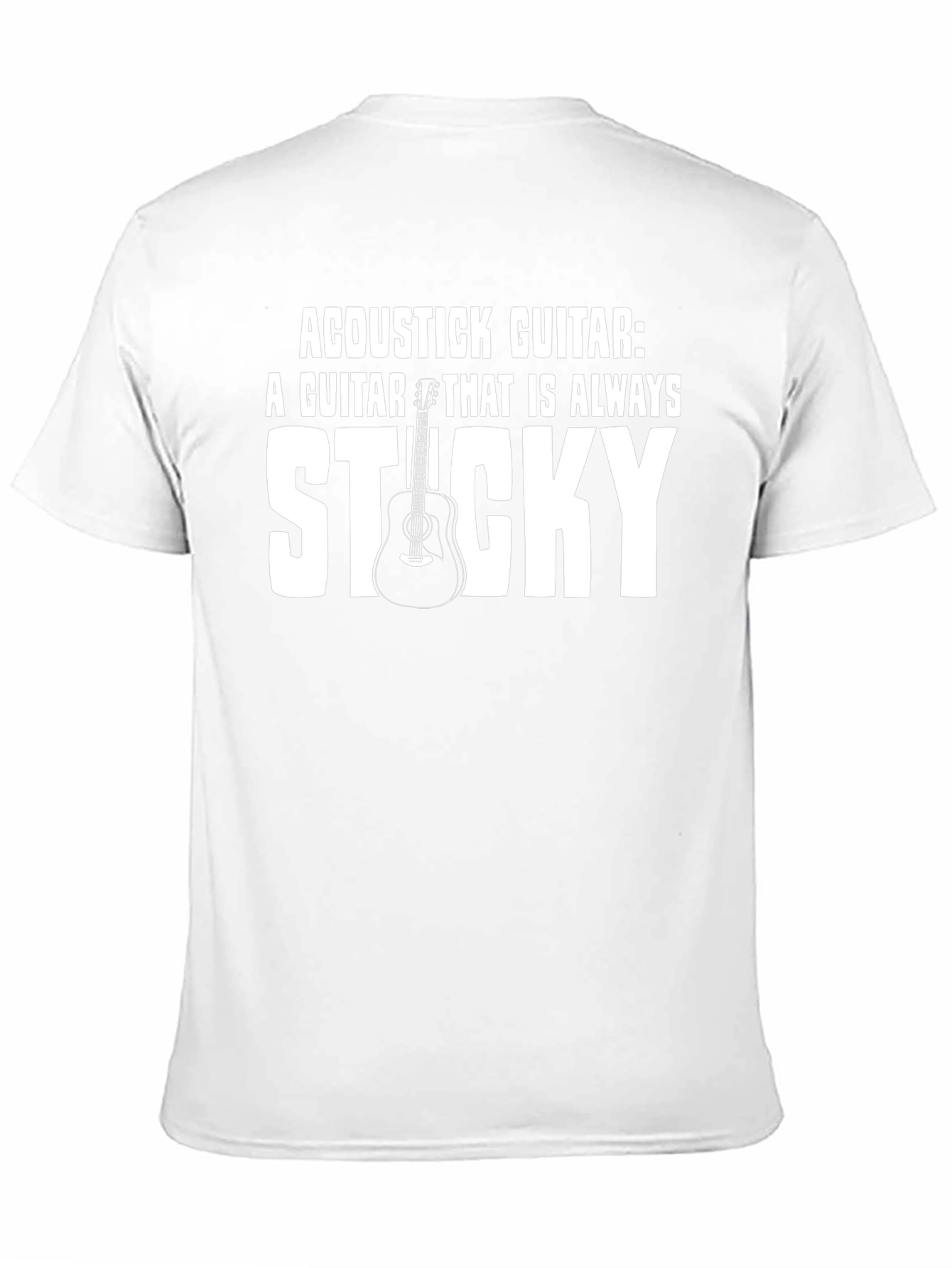 Acoustic Guitar Sticky Joke Graphic T-Shirt