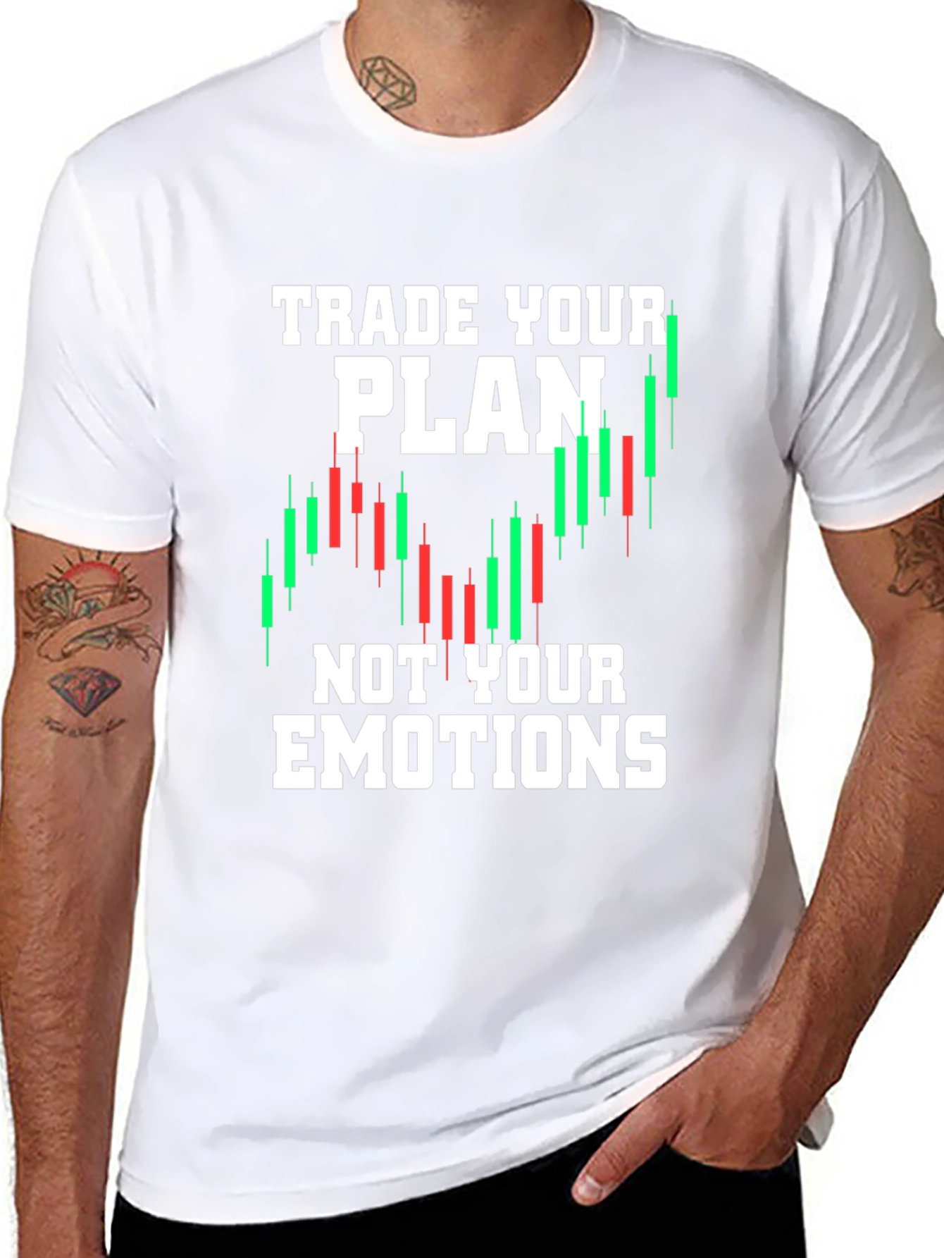 Traders Motto T-Shirt - Trade Your Plan Not Emotions