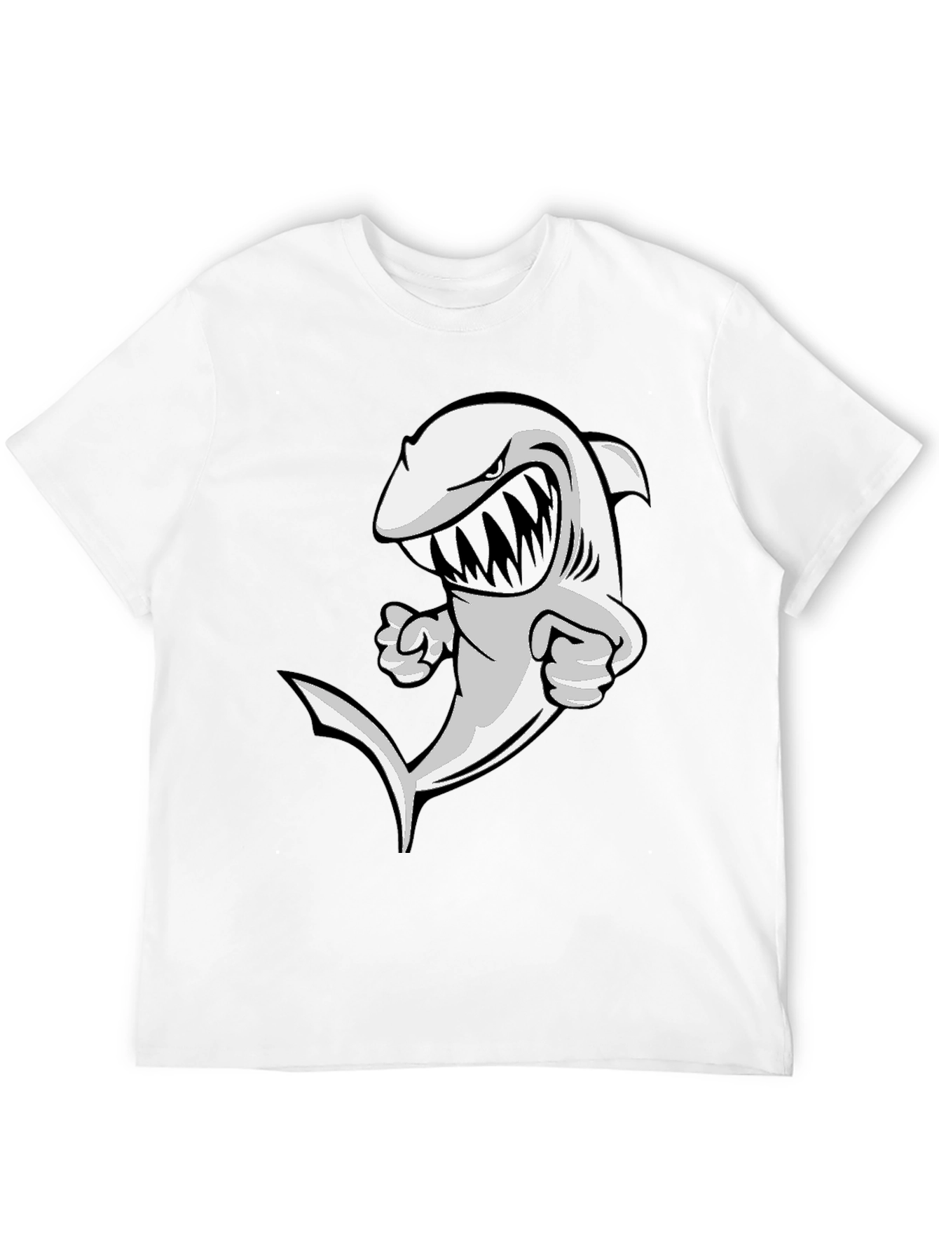 Cartoon Shark Graphic T-Shirt