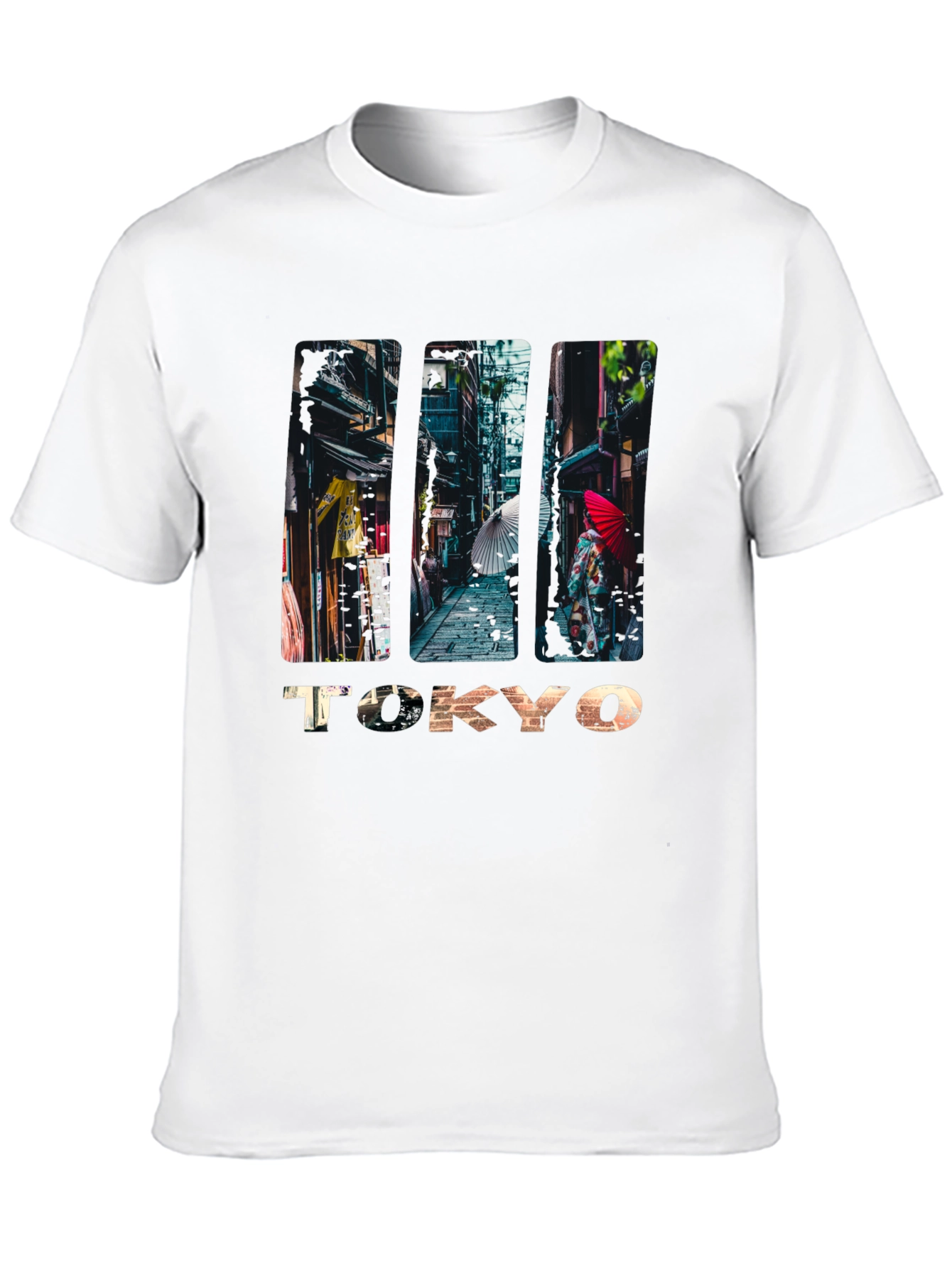 Tokyo Street Scene Graphic Print T-Shirt