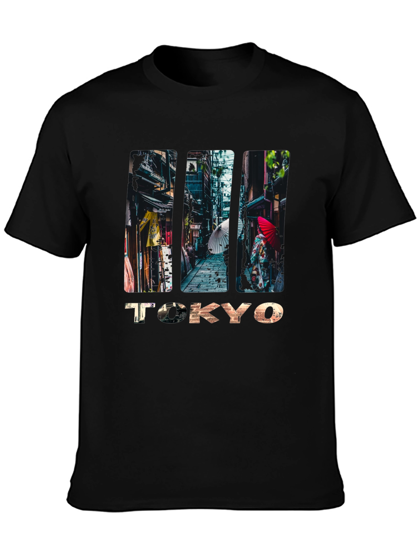 Tokyo Street Scene Graphic Print T-Shirt