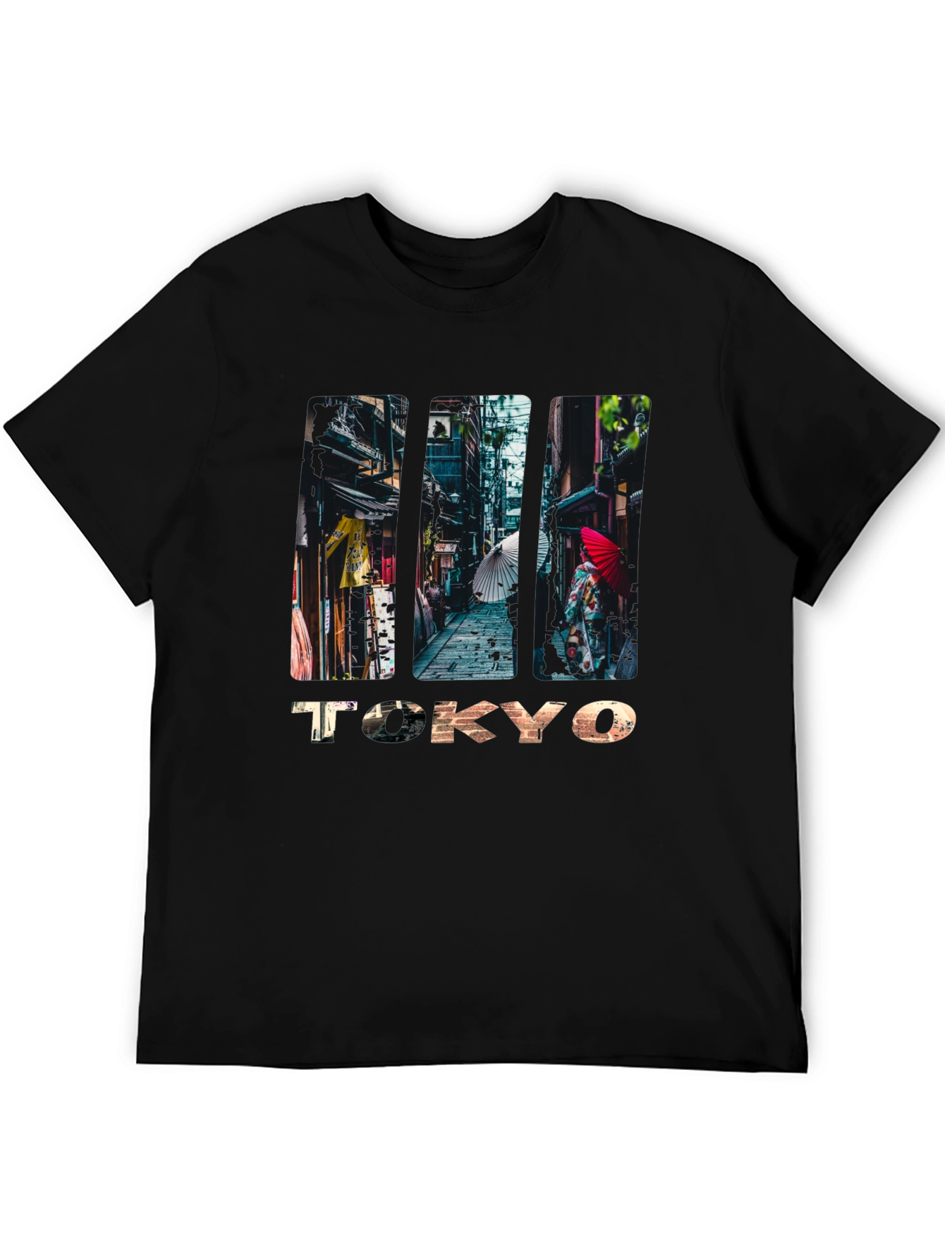 Tokyo Street Scene Graphic Print T-Shirt