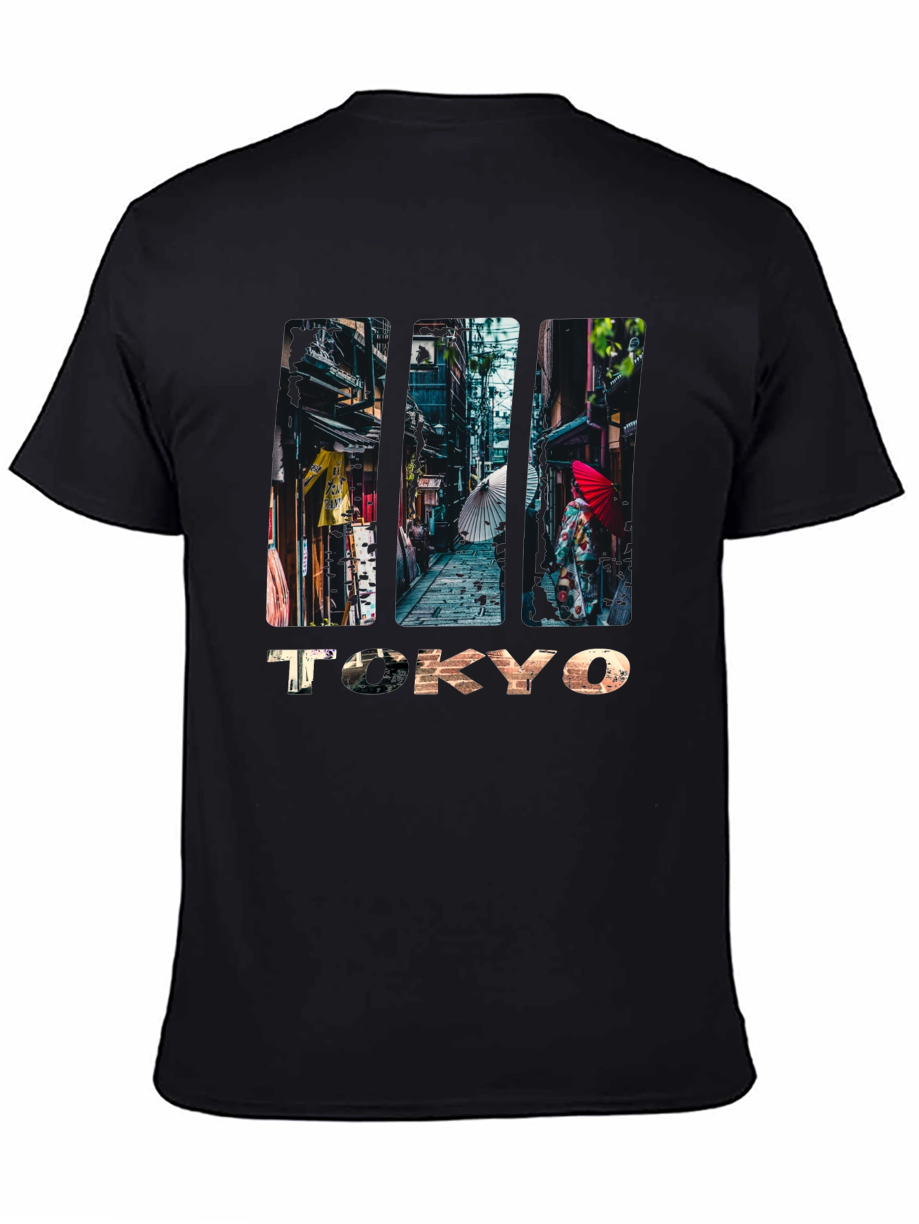 Tokyo Street Scene Graphic Print T-Shirt