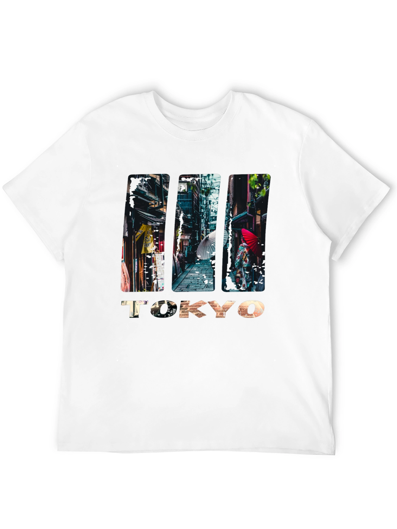 Tokyo Street Scene Graphic Print T-Shirt