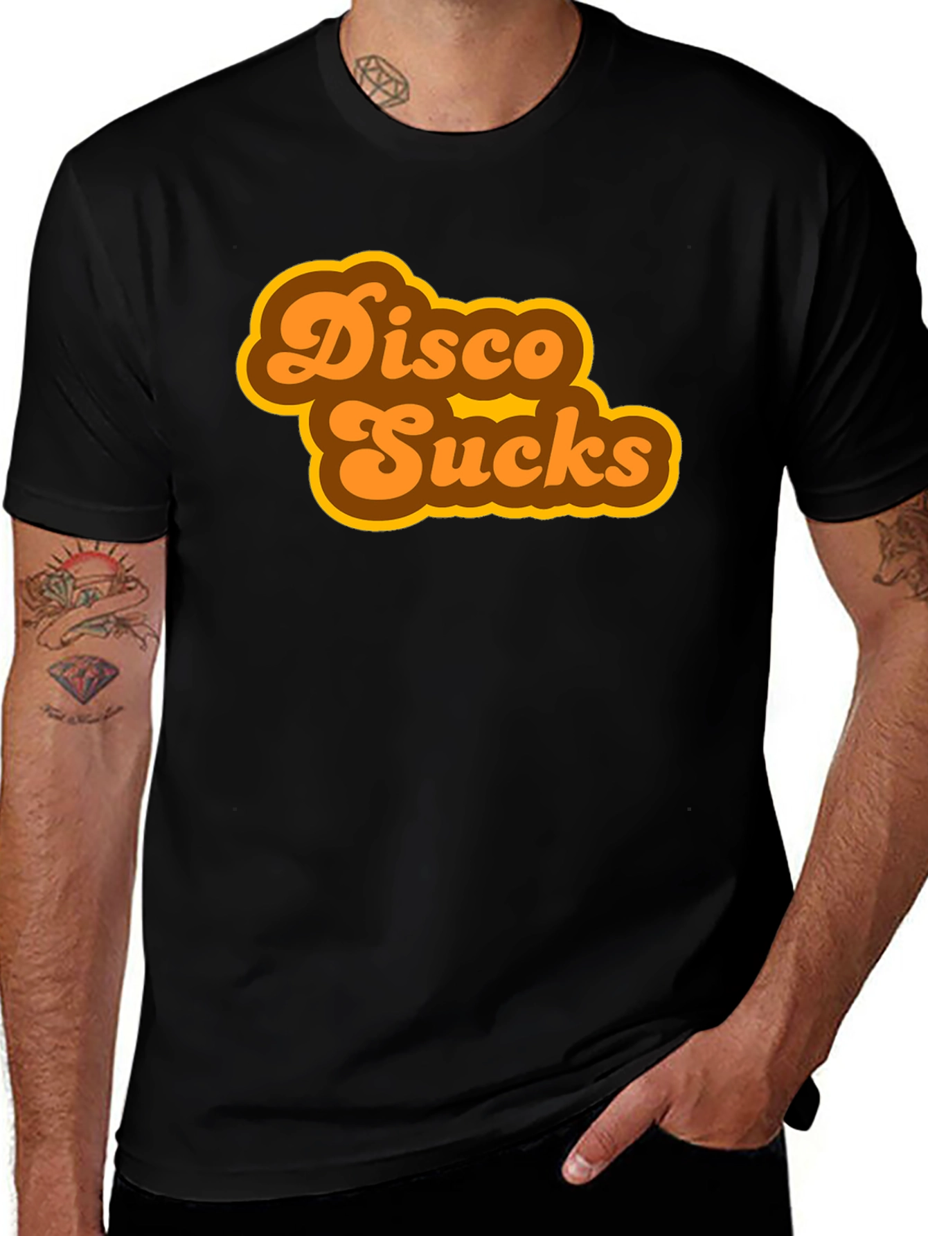 Disco Sucks Retro Style Black T-Shirt