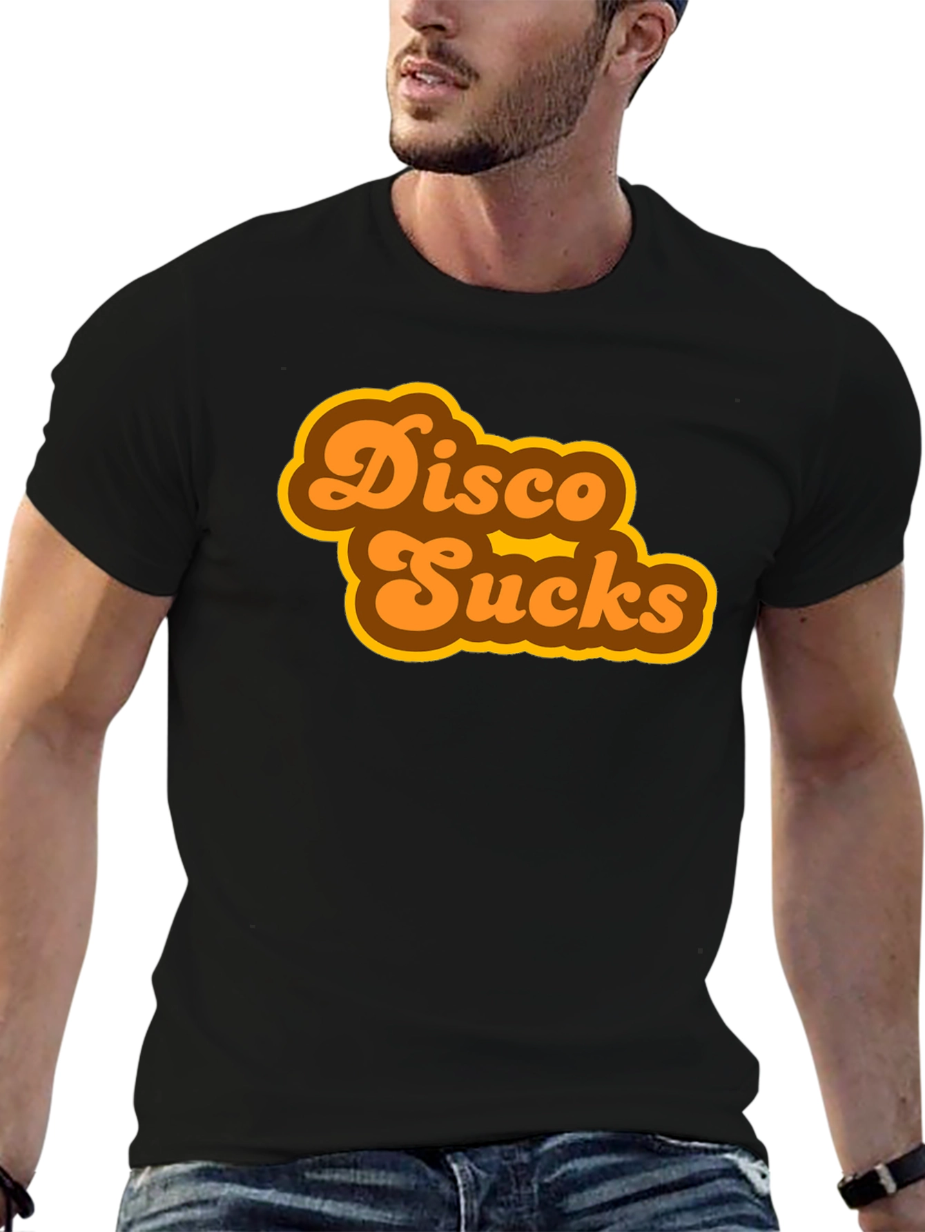Disco Sucks Retro Style Black T-Shirt
