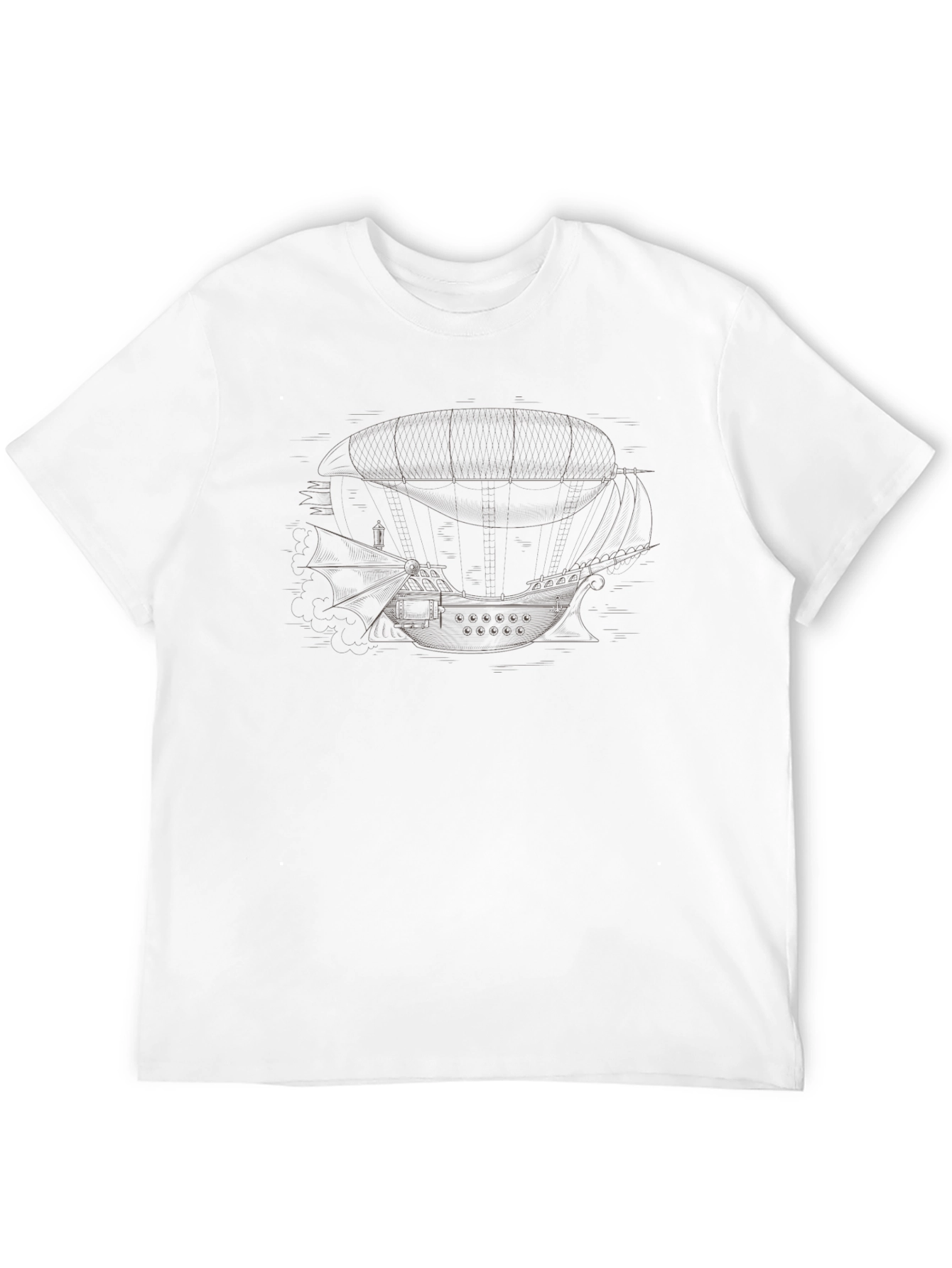Steampunk Airship Graphic T-Shirt - Unique Design